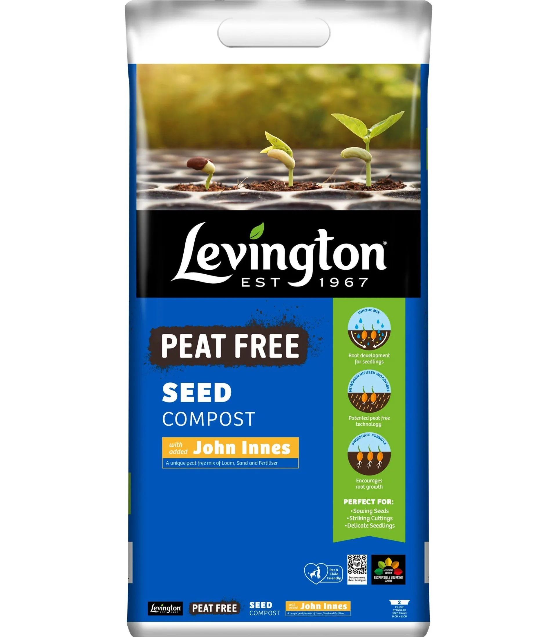 Levington Peat Free Seed Compost with John Innes