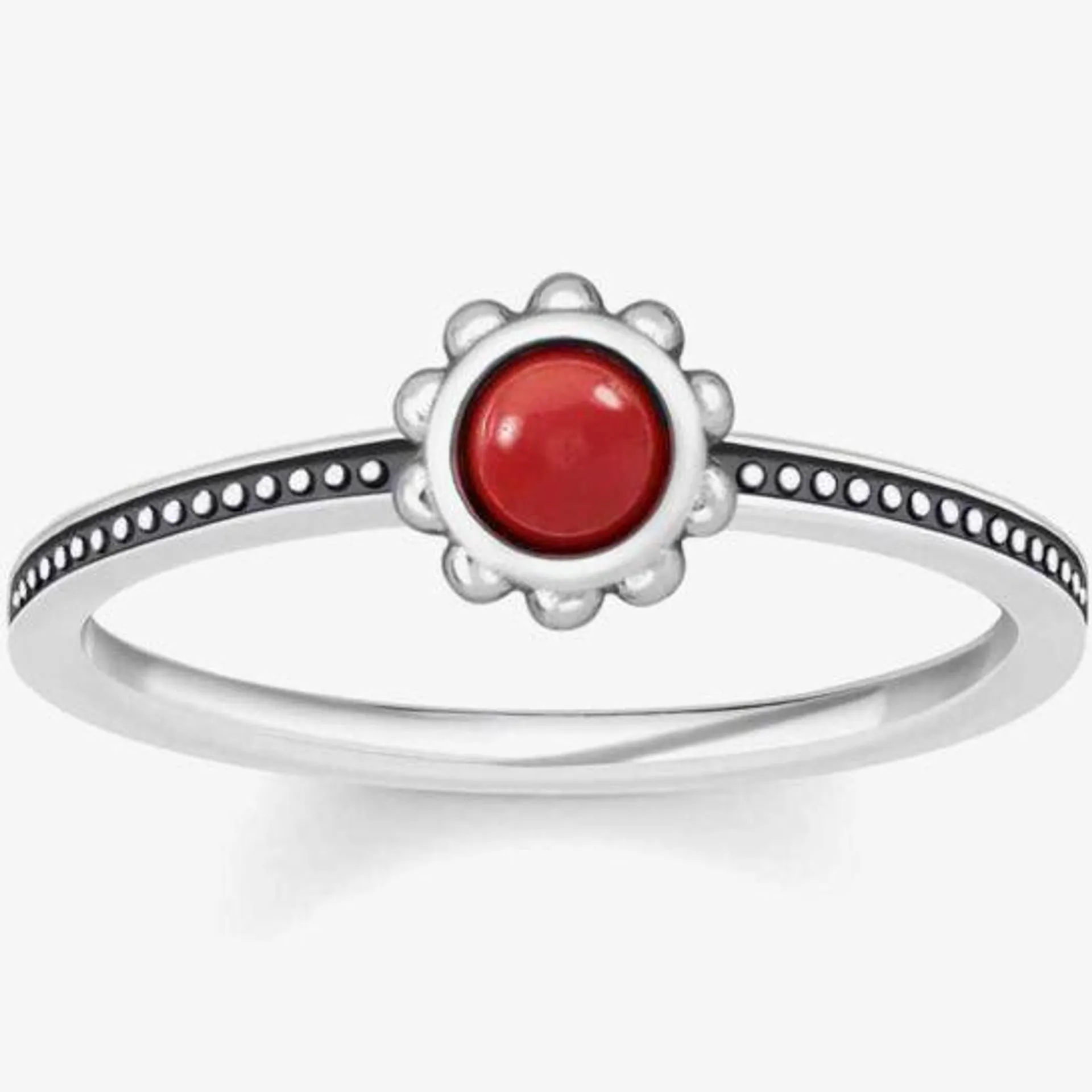 Ethnic Red Flower Ring