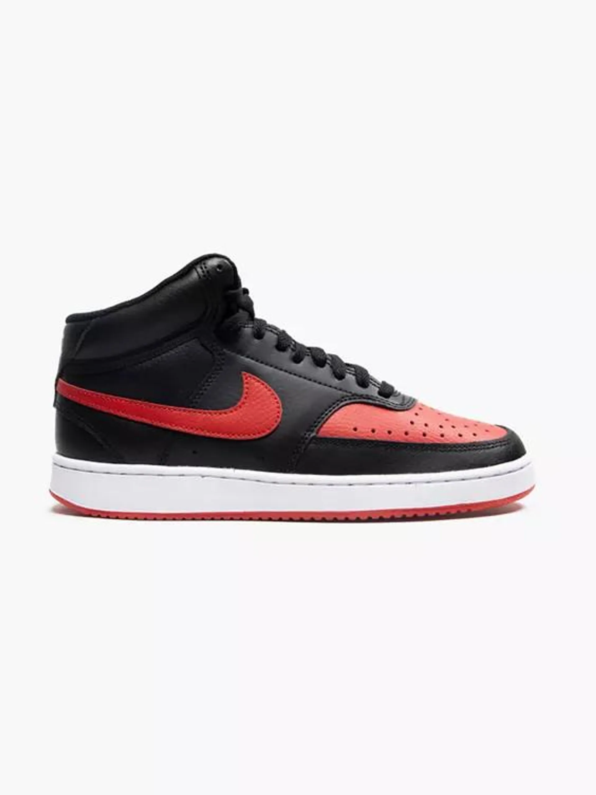 Nike Black/Red Court Vision Mid Lace-up Trainer