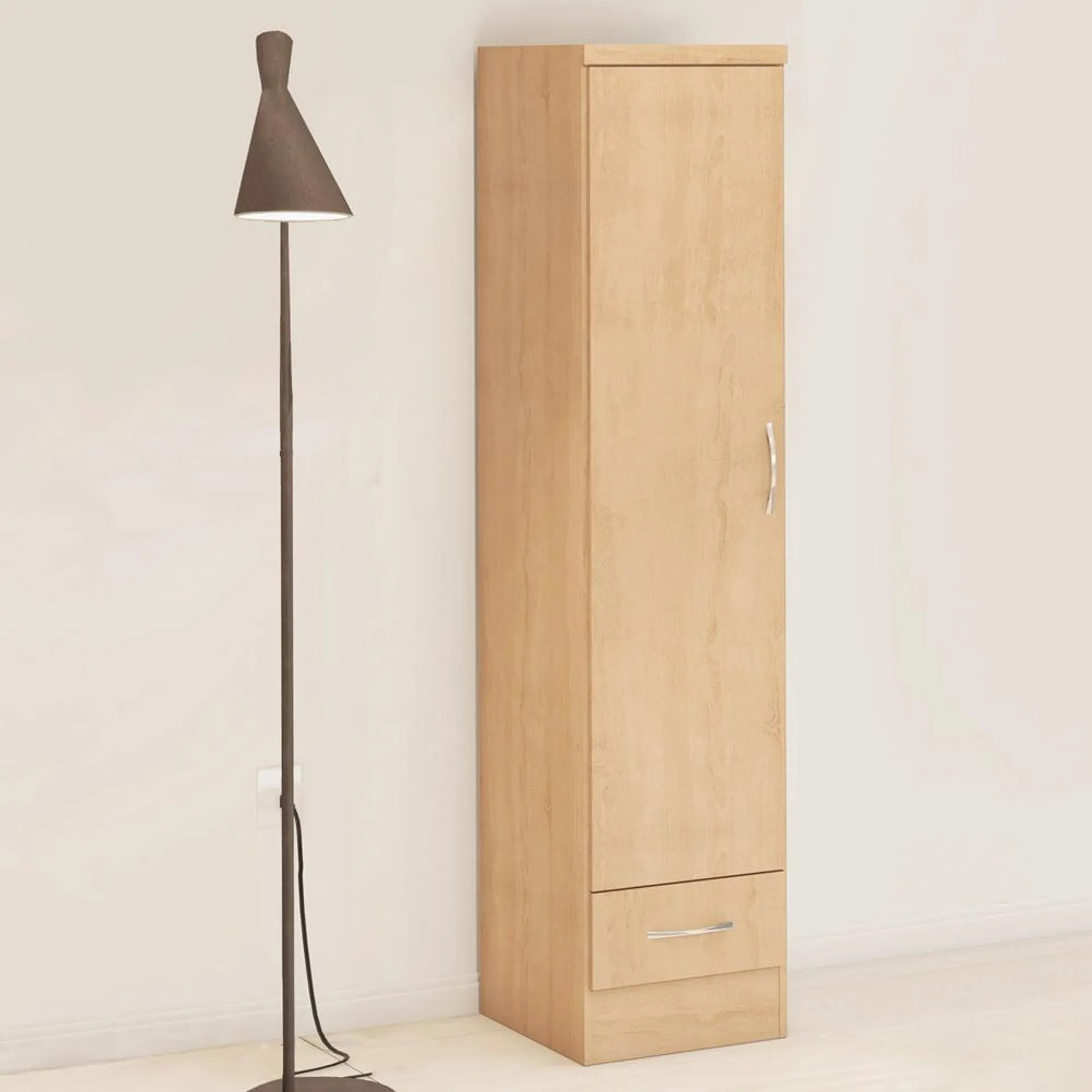 Seconique Nevada Single Door Single Drawer Sonoma Oak Wardrobe