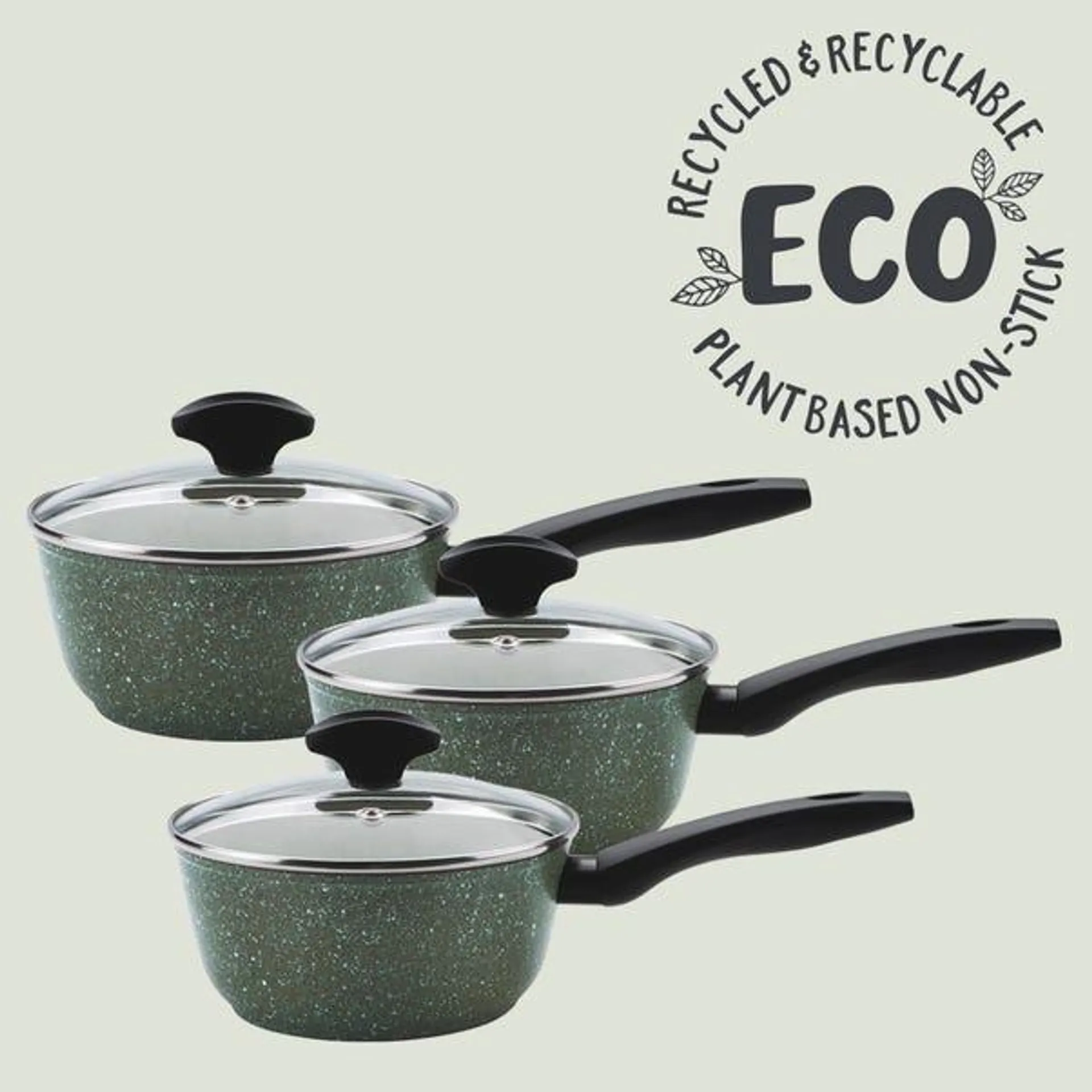 Prestige Eco Non-Stick 3 Piece Saucepan Set