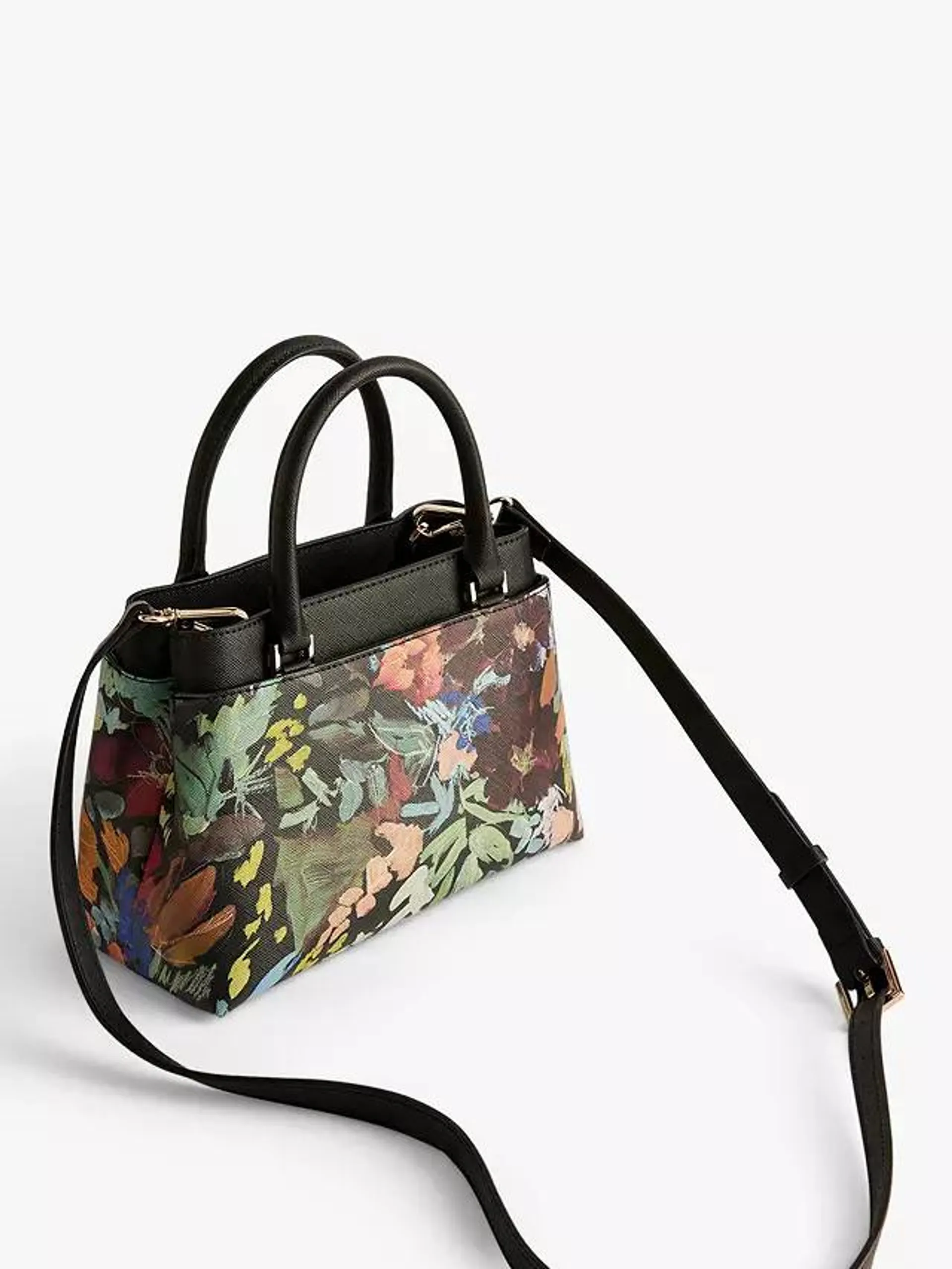 Beaticn Painted Meadow Mini Top Handle Bag, Black/Multi