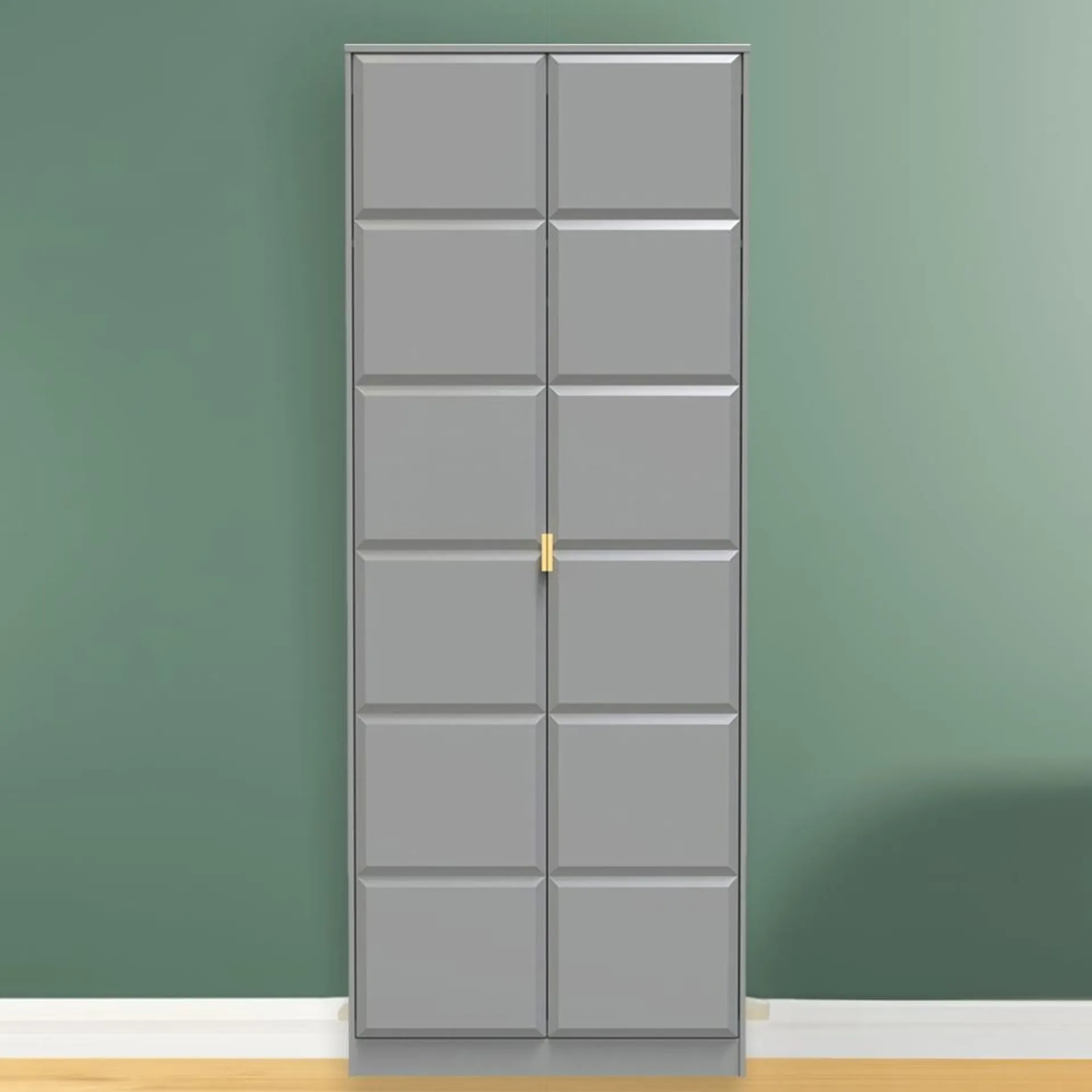 Crowndale Cube 2 Door Dusk Grey Wardrobe Ready Assembled