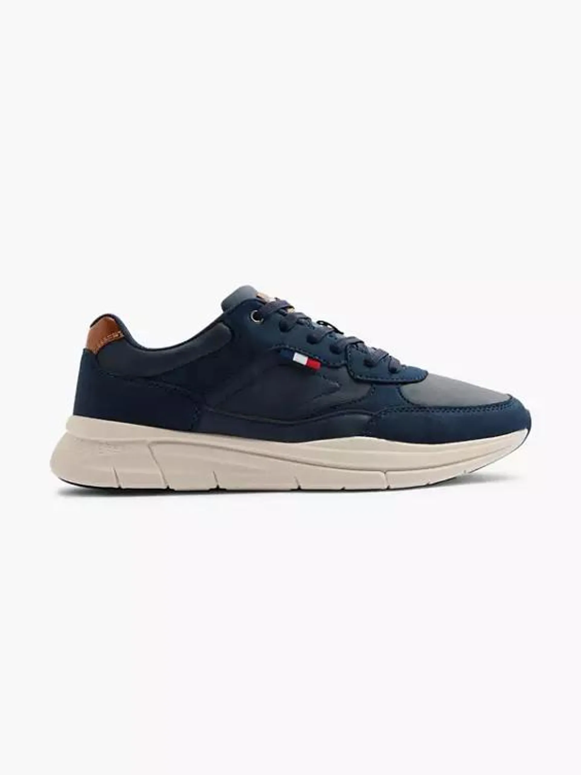 Navy Lace Up Casual Trainers