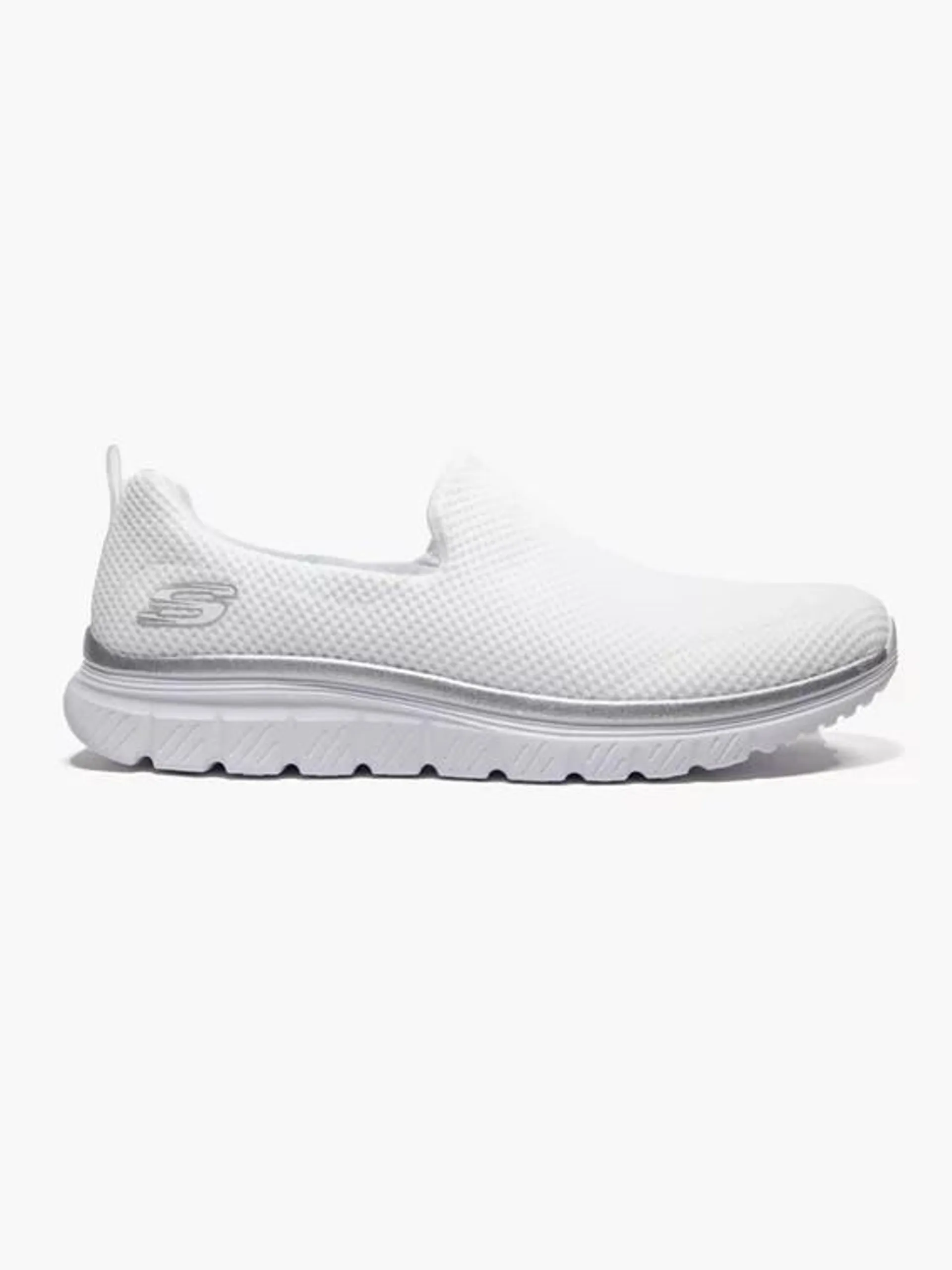 Skechers White Slip On Trainers