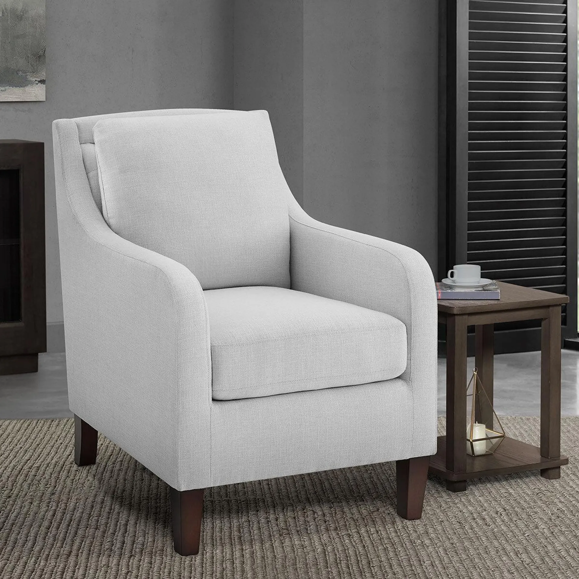 True Innovations Sidney Grey Fabric Accent Chair