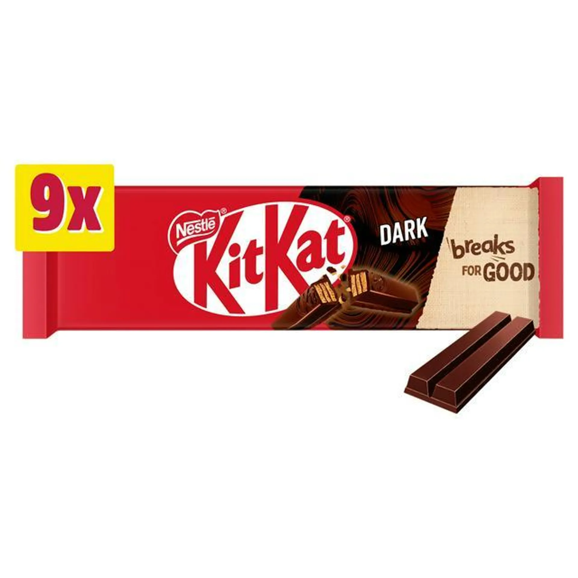 KitKat 2 Finger Dark Chocolate Biscuit Bar Multipack x9 186.3g