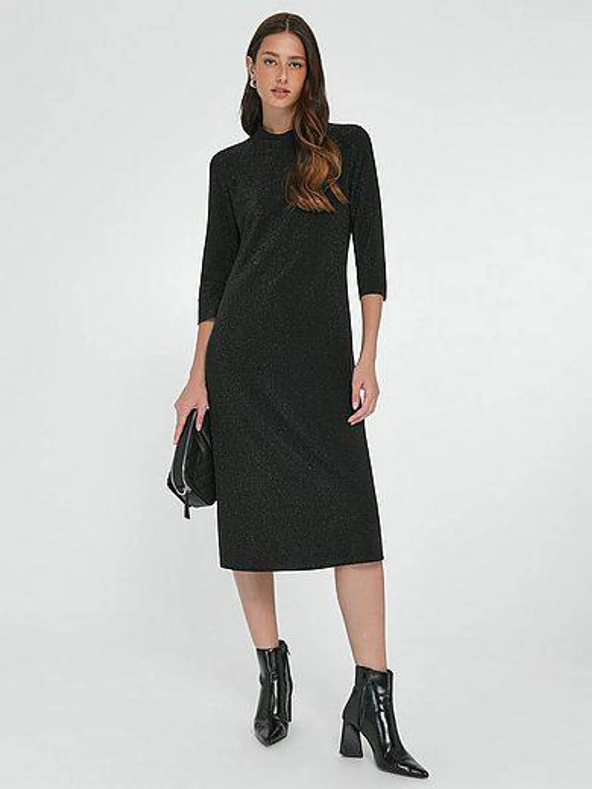 Jersey dress with 3/4-length sleeves