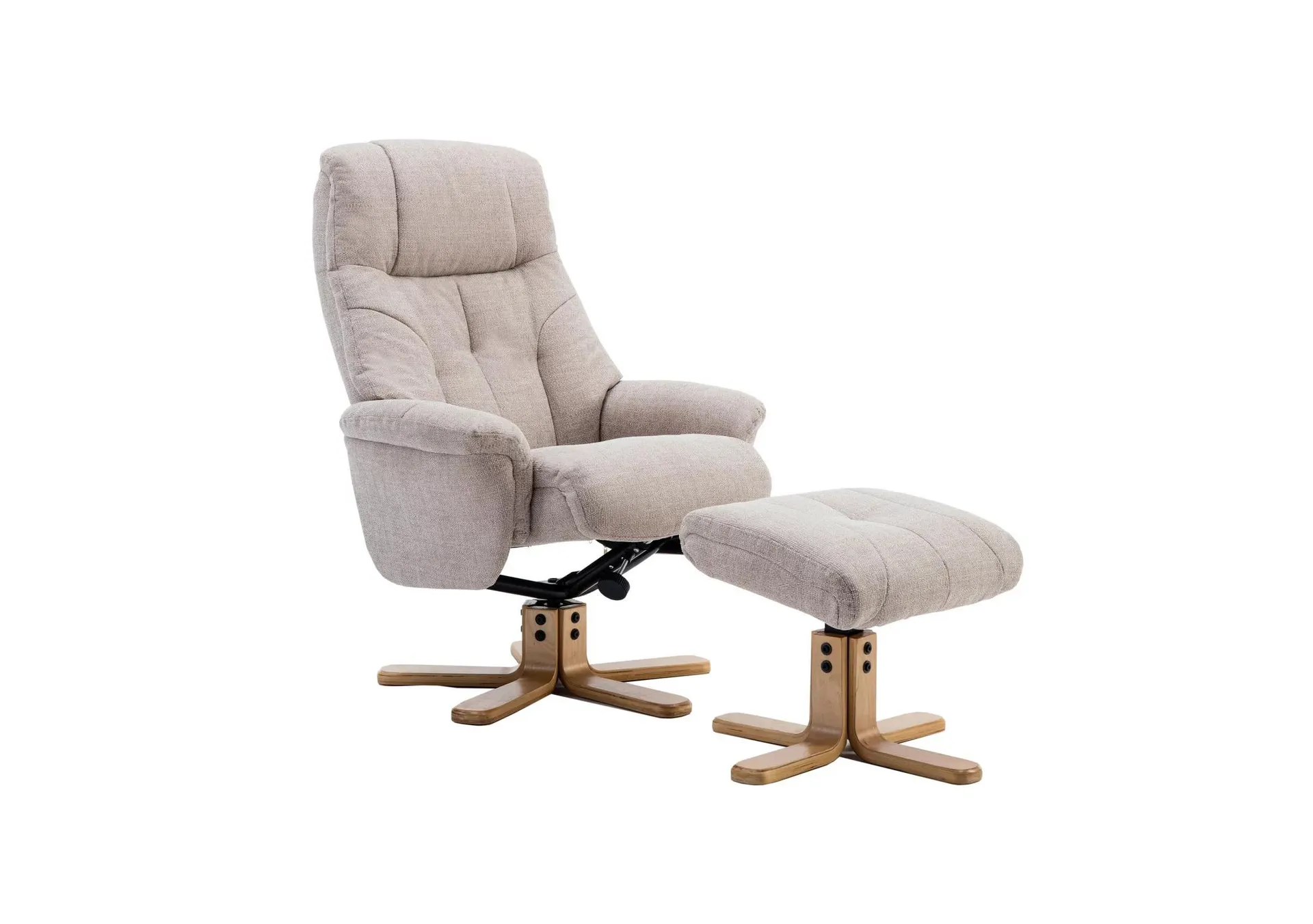 Muscat Fabric Swivel Recliner Chair with Footstool