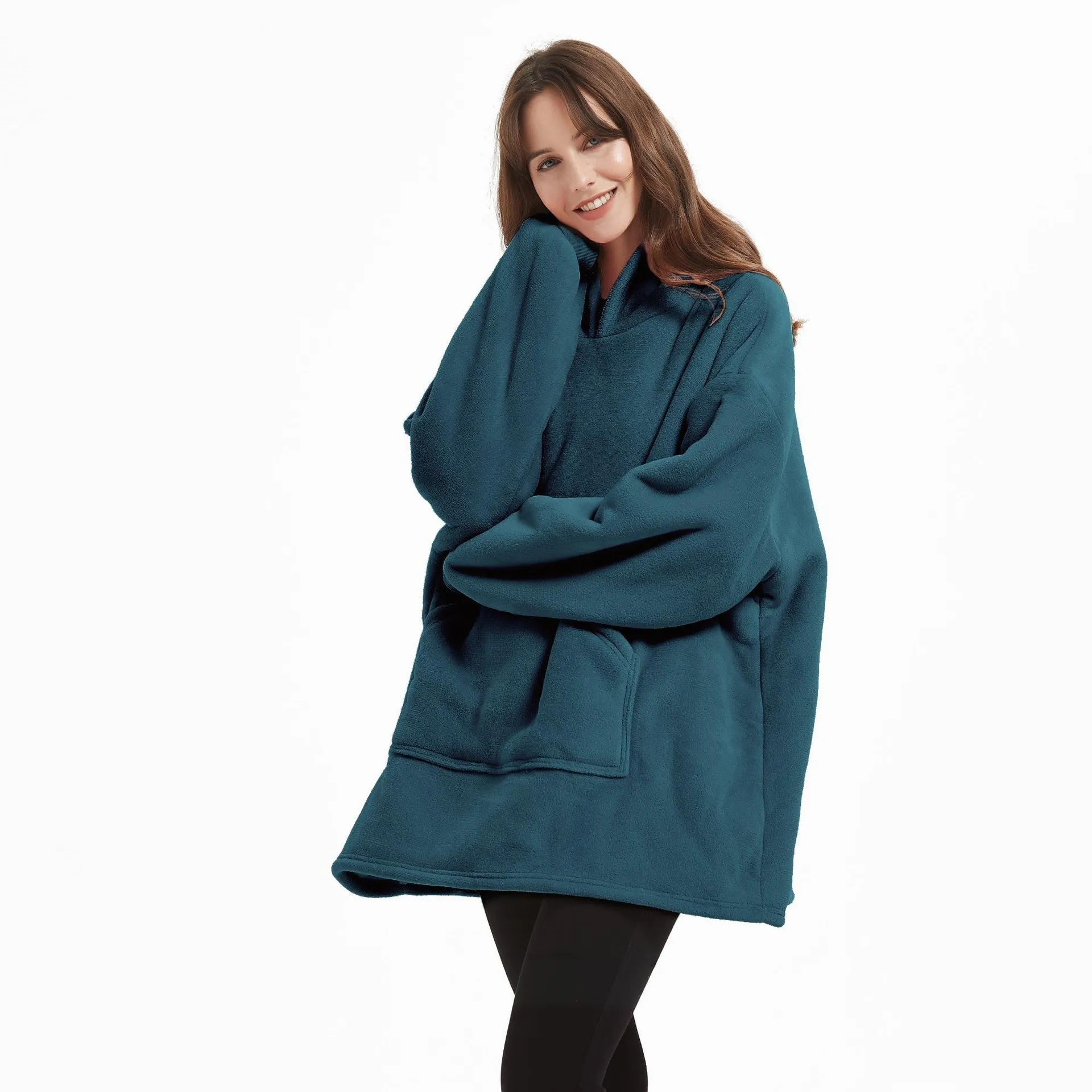 Lewis's Sherpa Fleece Lined Hooded Throw - 5 Colours