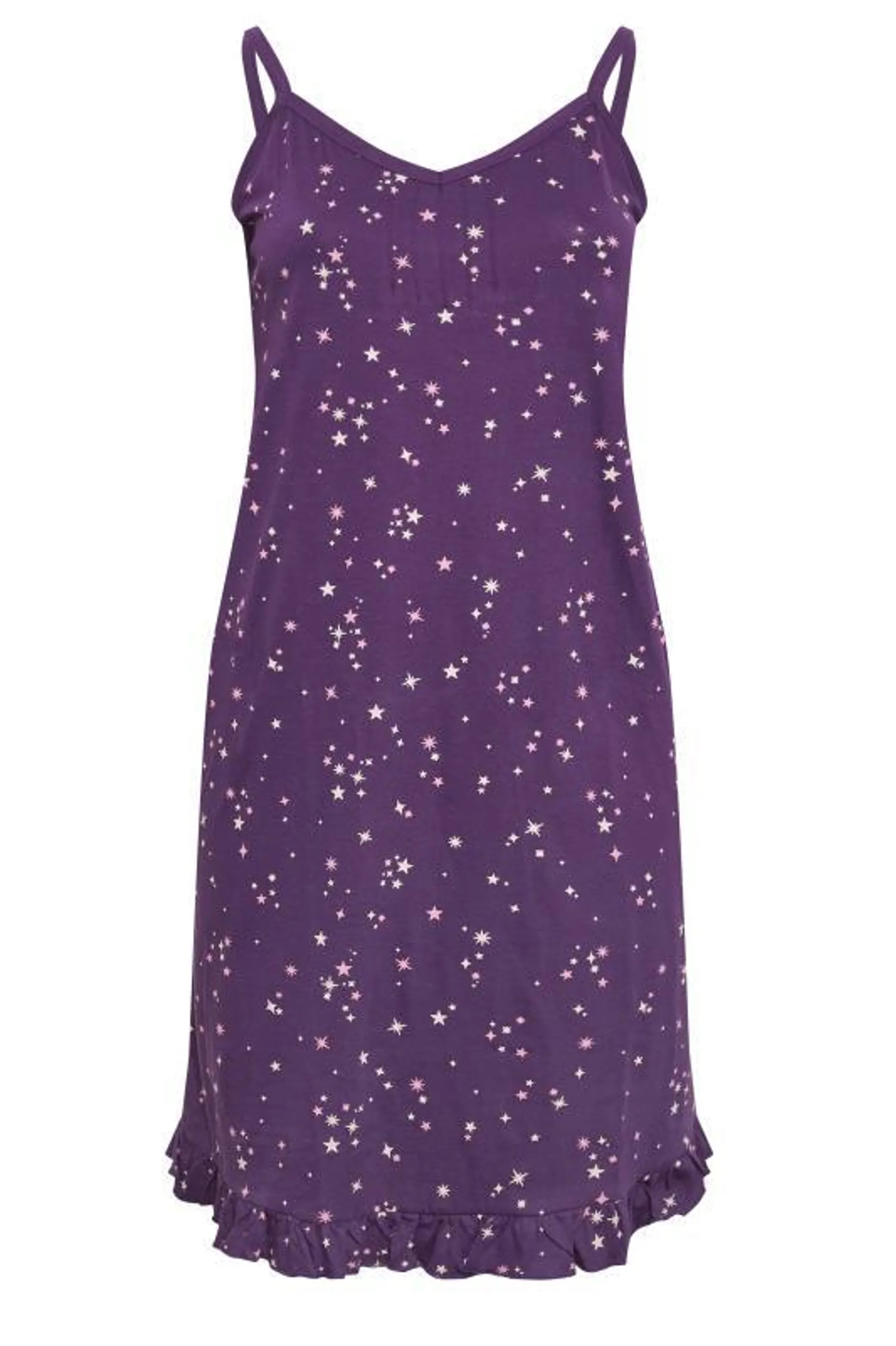 YOURS Curve Purple Star Print Chemise Nightdress