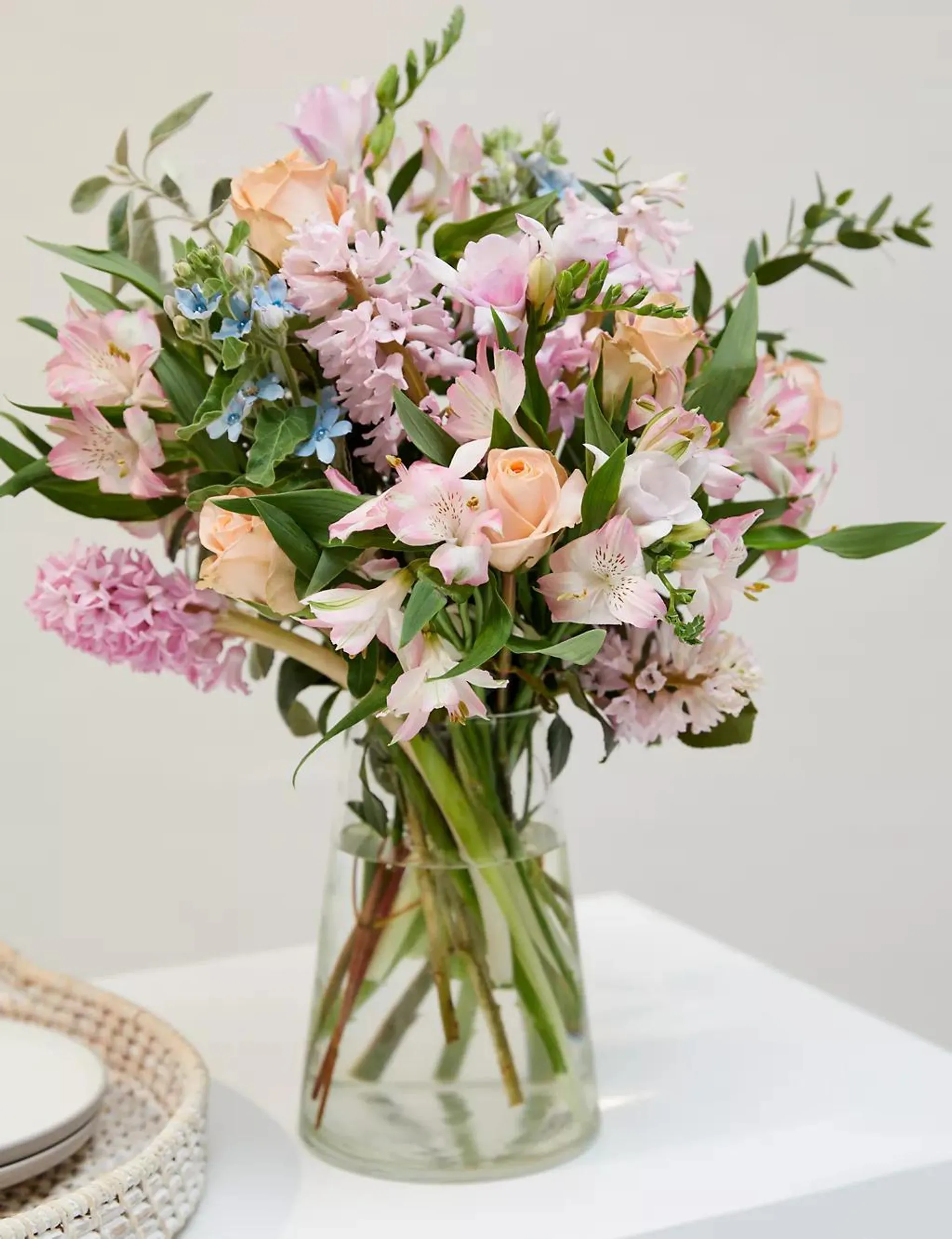 Scented Hyacinth & Tweedia with Rose Bouquet