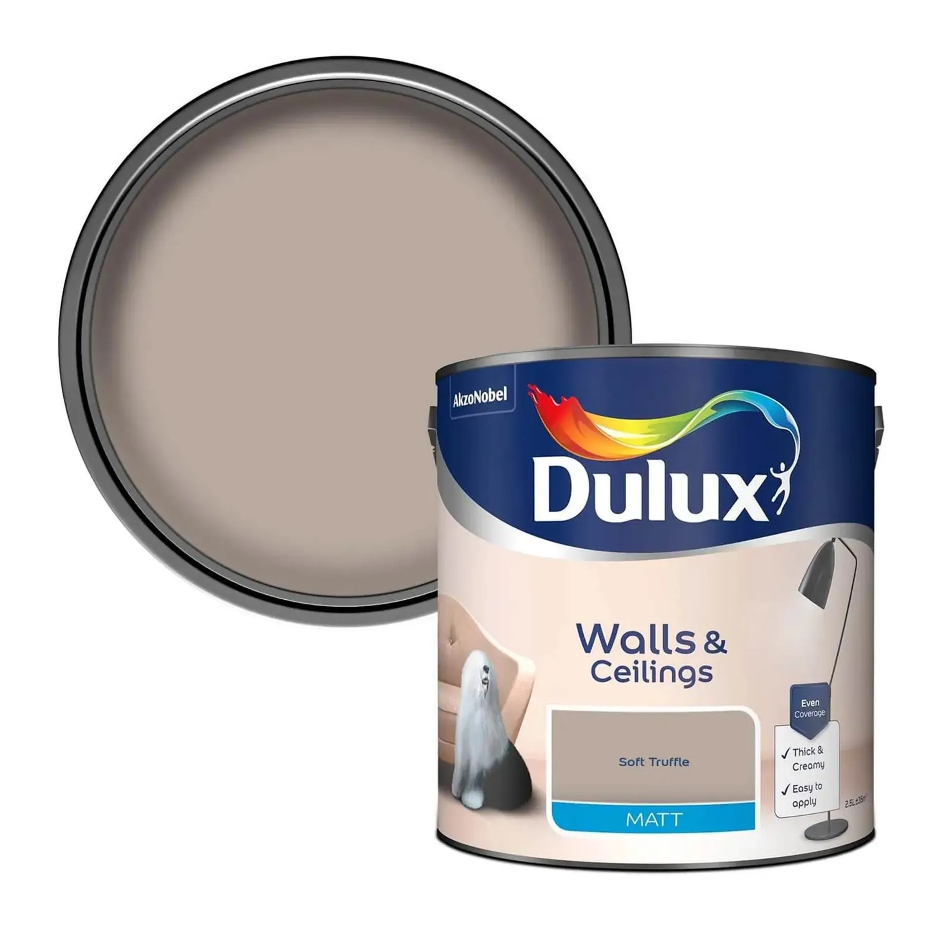 Dulux Soft Truffle - Matt Emulsion Paint - 2.5L