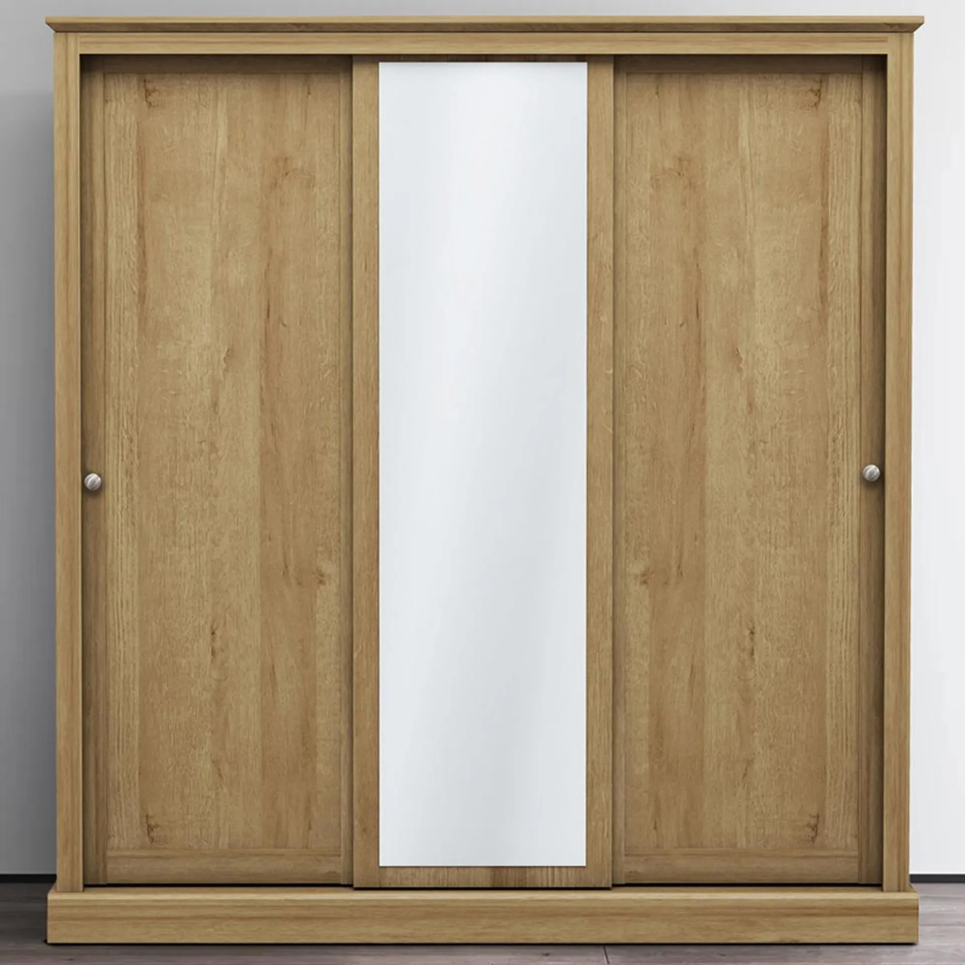 Devon 3 Door Oak Effect Sliding Wardrobe