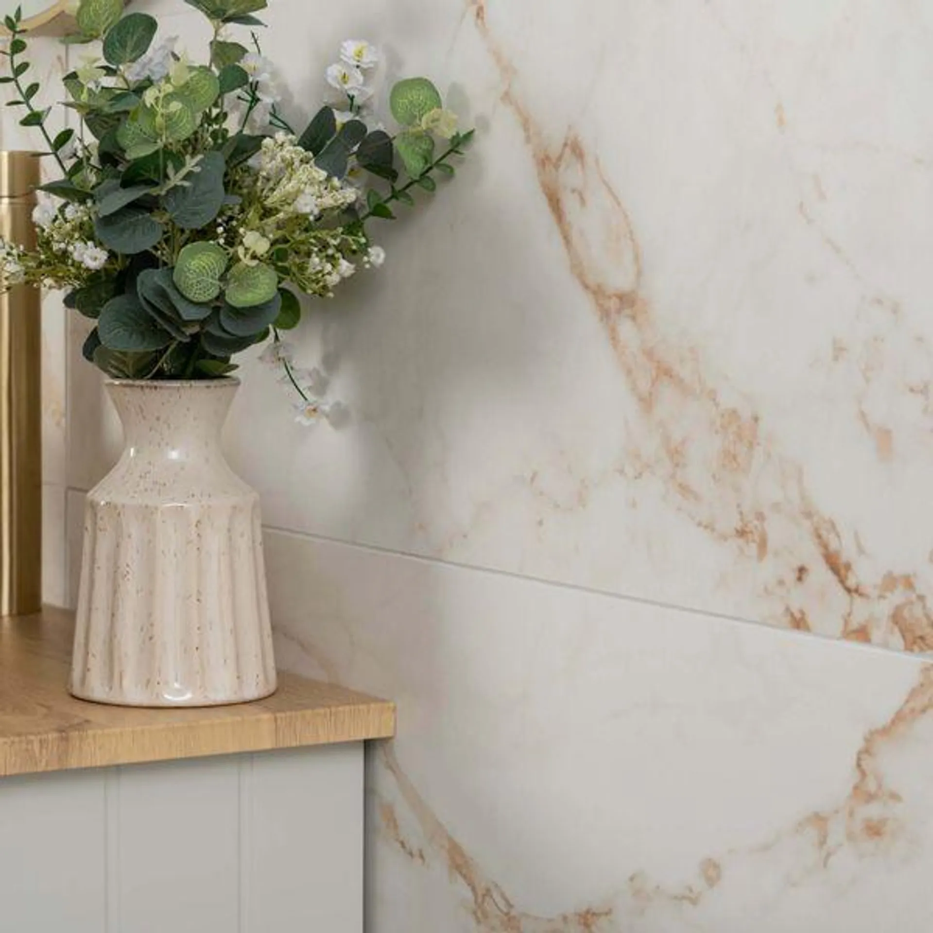 Elysian Calacatta Gold Vein Matt Marble Effect Wall Tiles