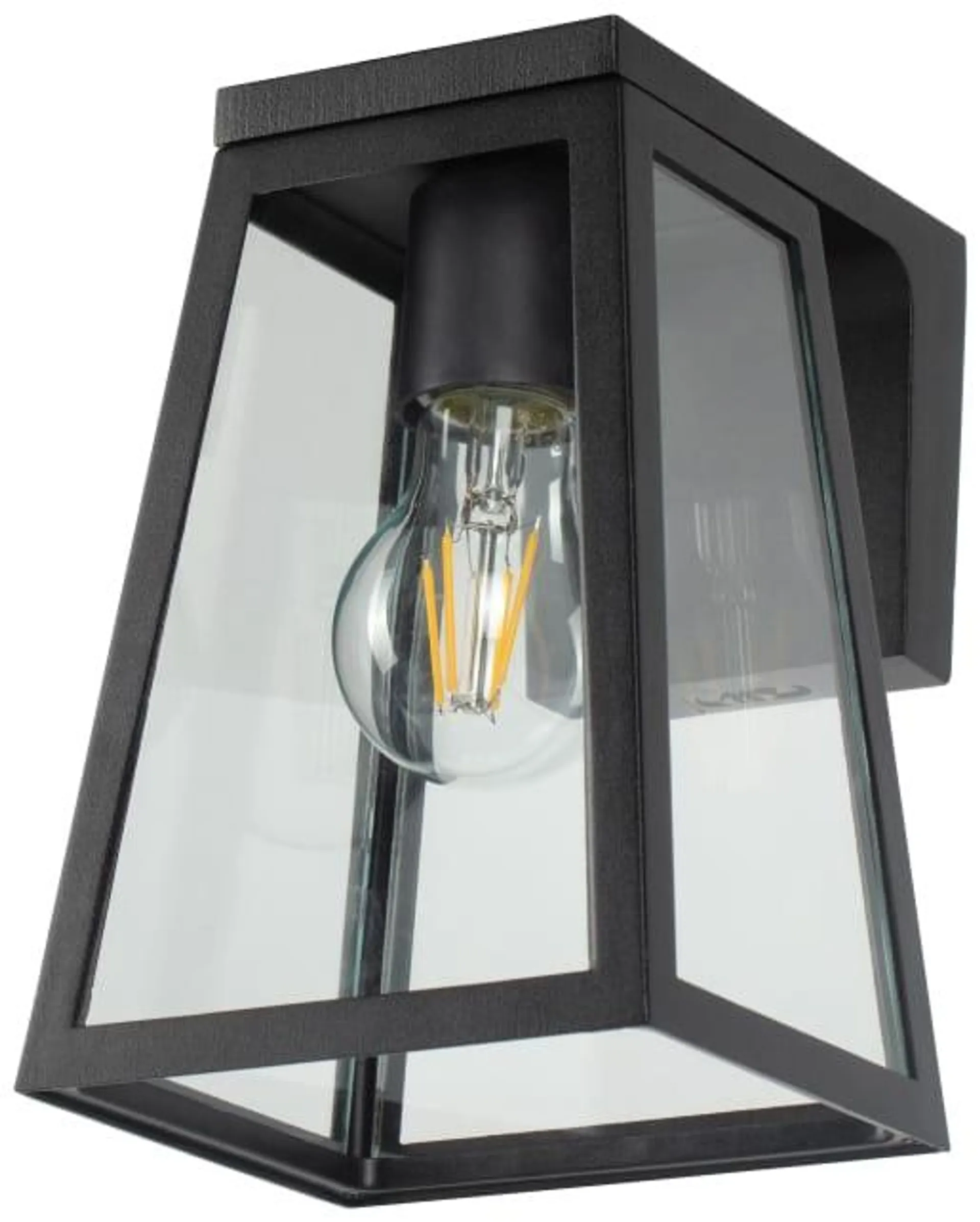 Lutec IP44 Fia Solar Integrated LED Wall Light - Black