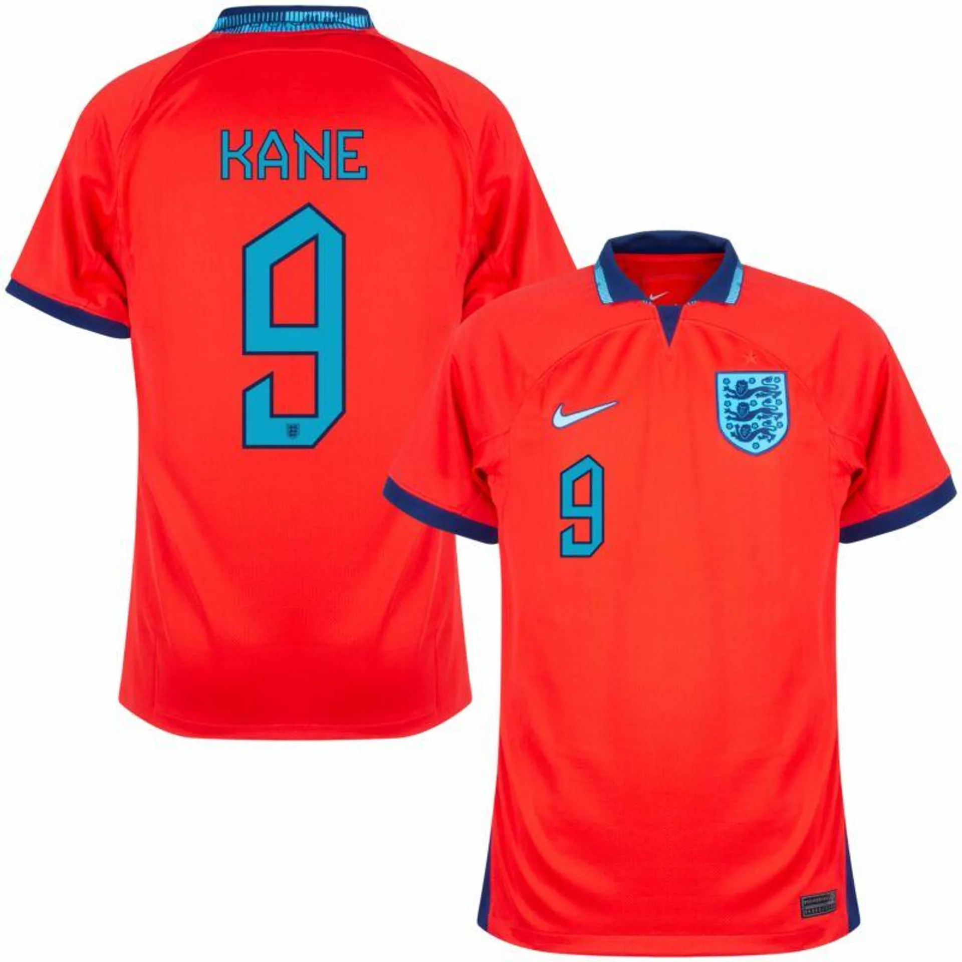 Nike England Away Kane 9 Shirt 2022-2023 (Official Printing)