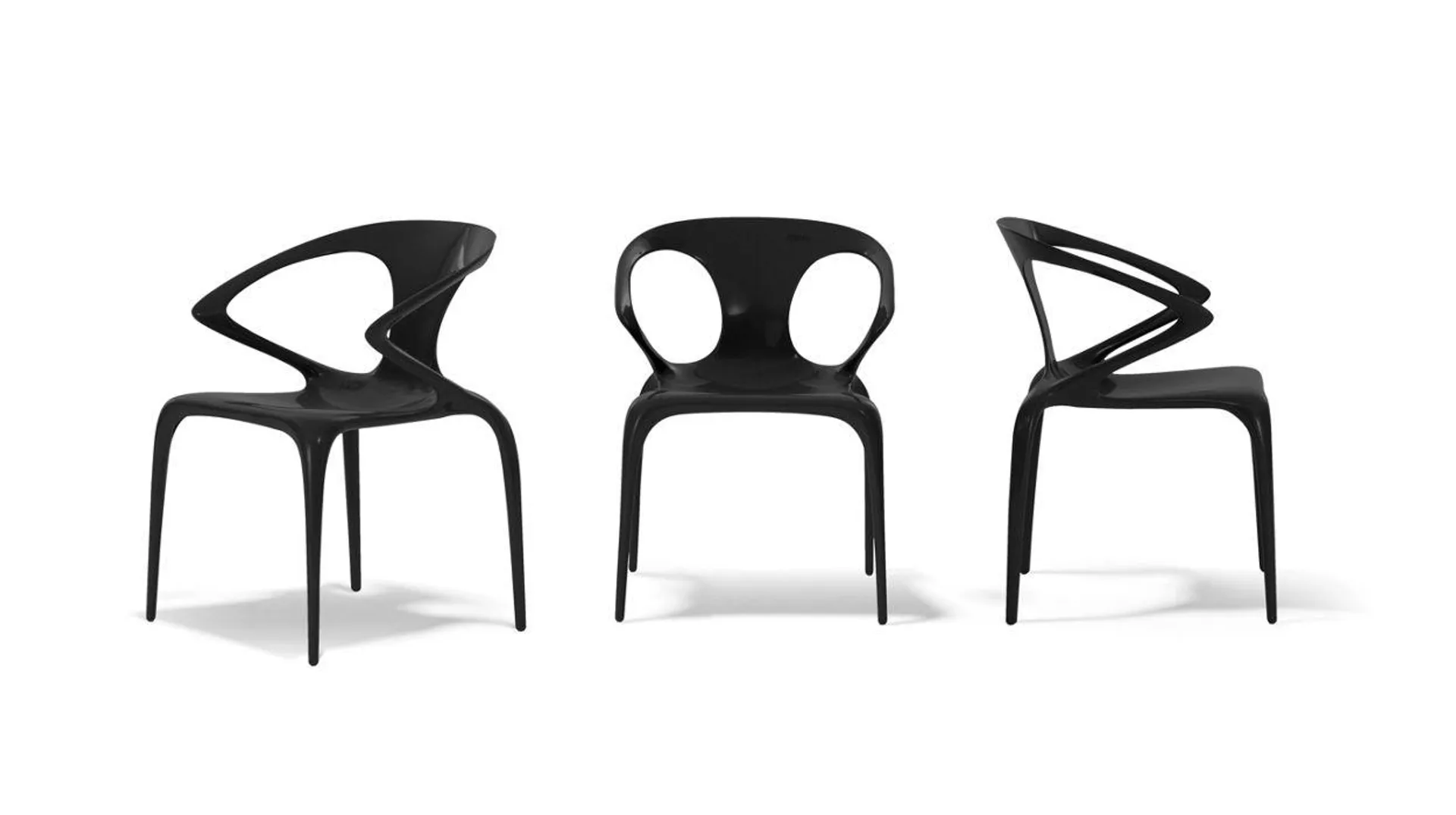 AVA dining armchair - glossy carbon