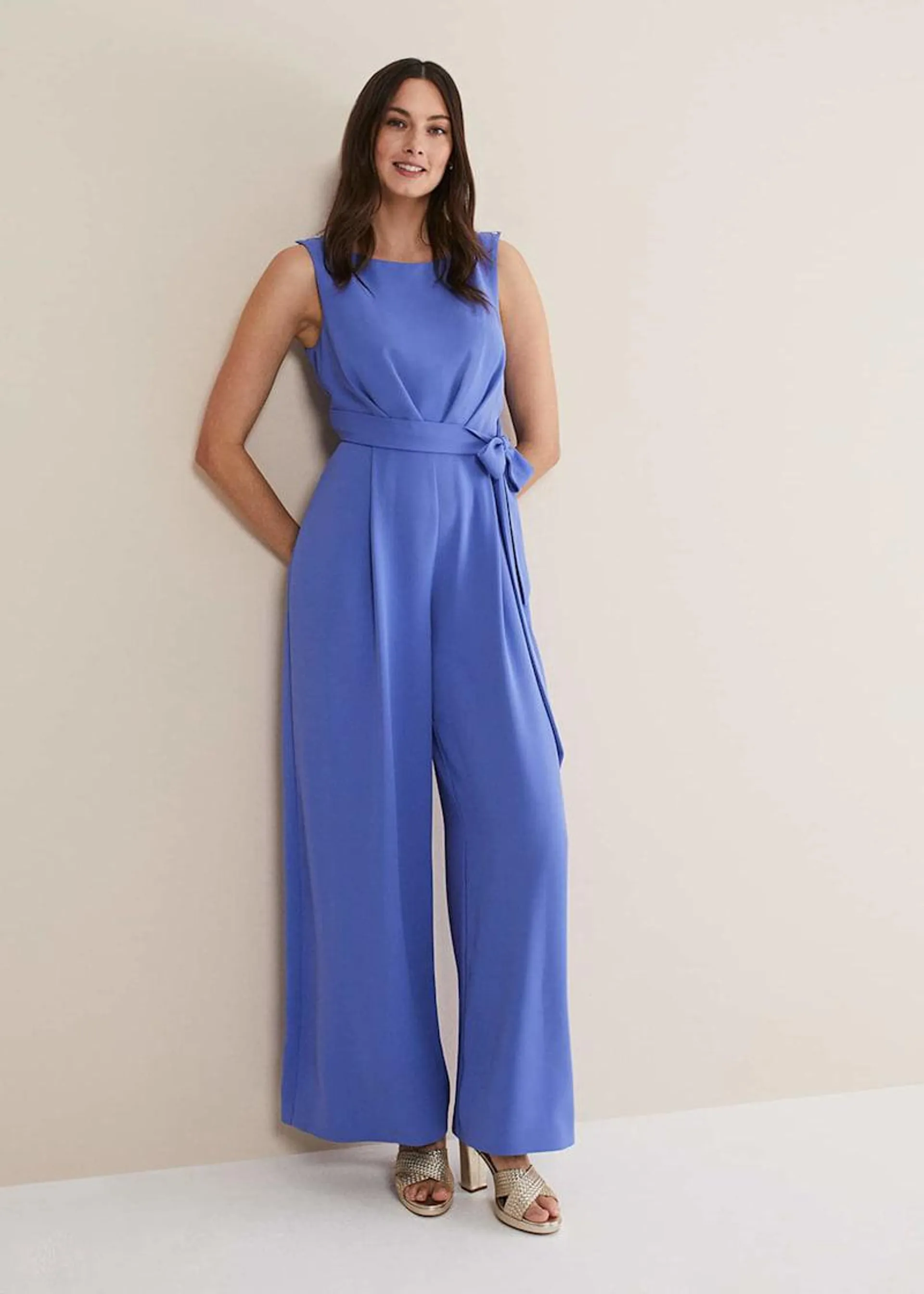 Elaina Blue Wide Leg Jumpsuit