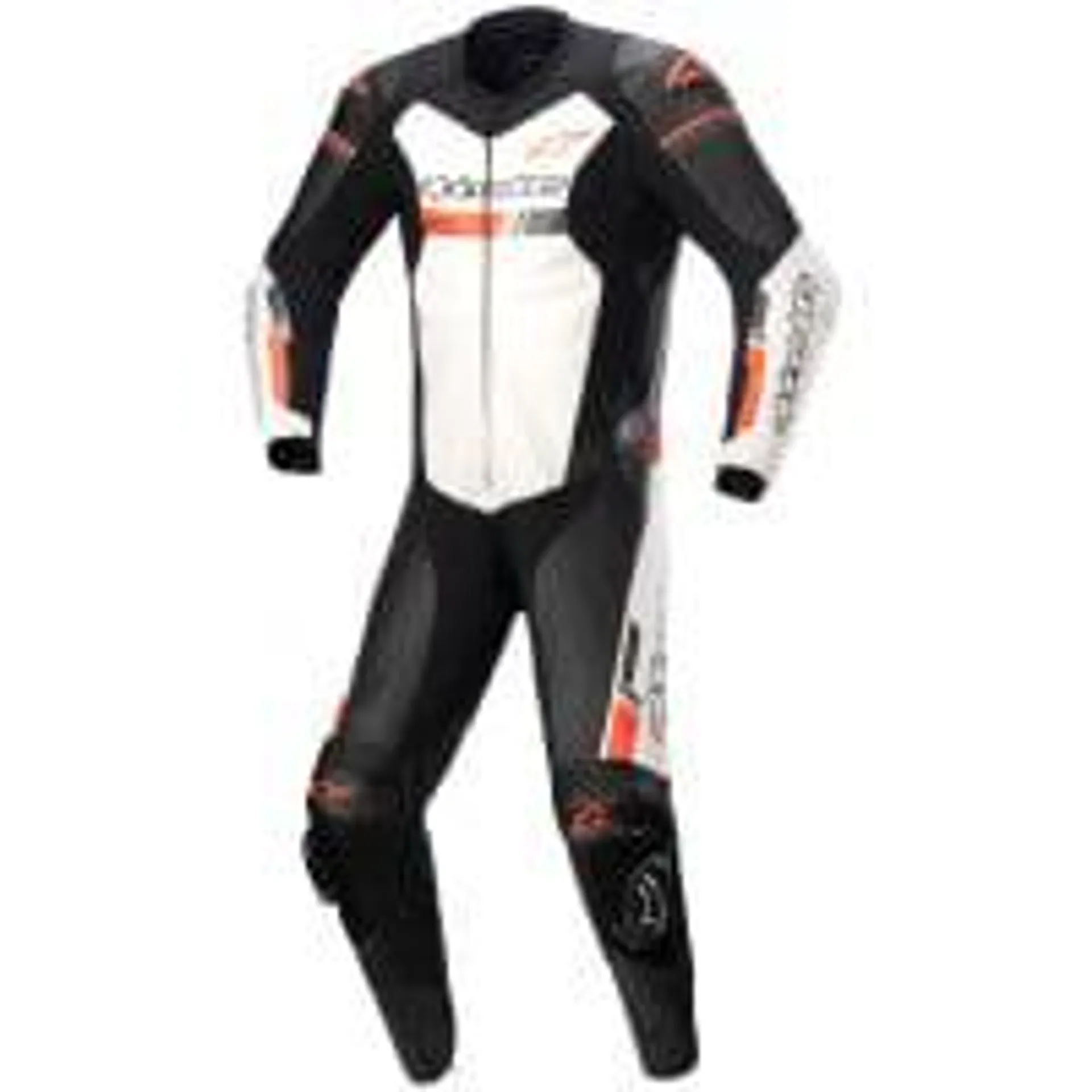 Alpinestars GP Force Chaser One Piece Leather Suit - Black / White / Red Fluo
