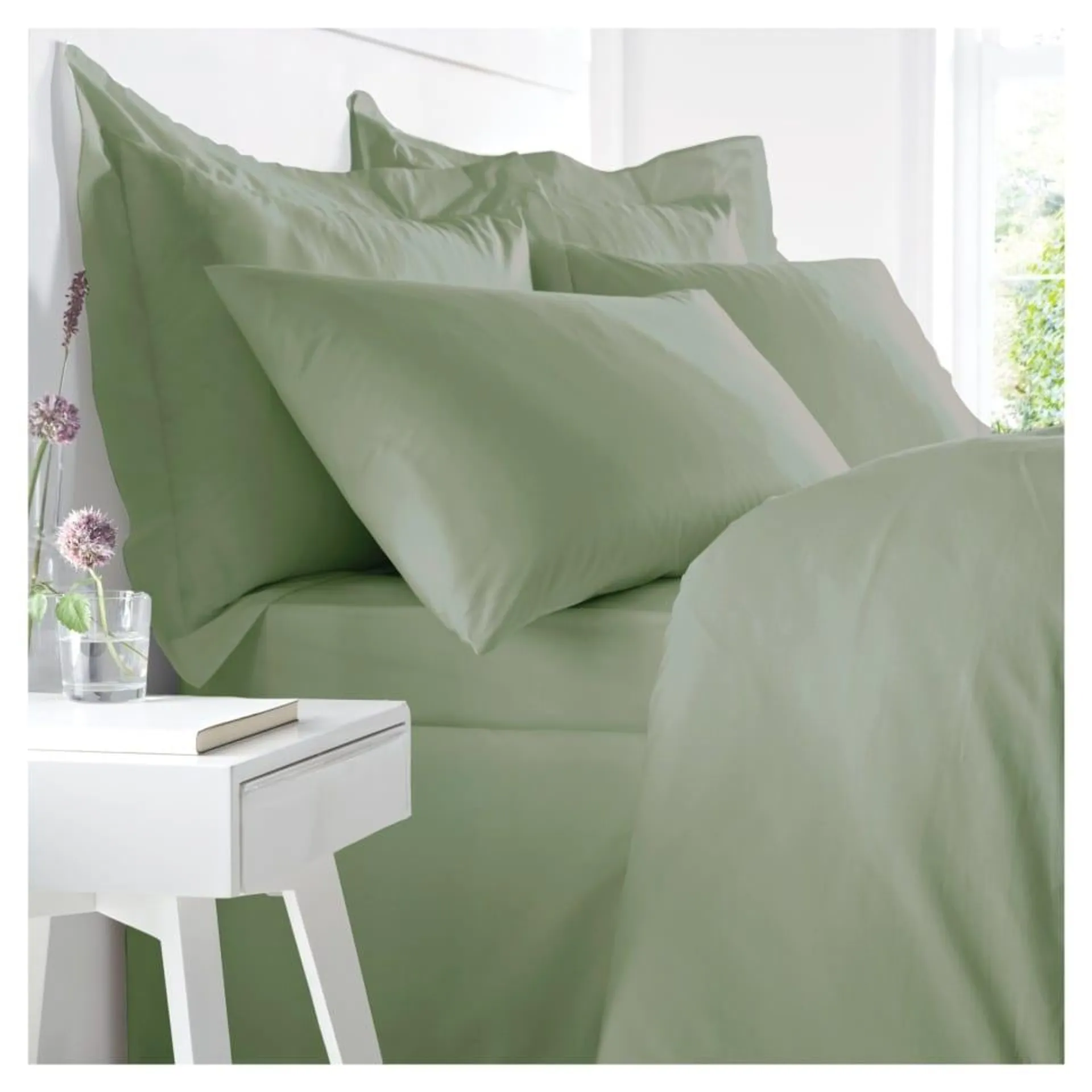 WEST PARK 100% COTTON 200 THREAD COUNT GREEN FITTED SHEET SUPERKING