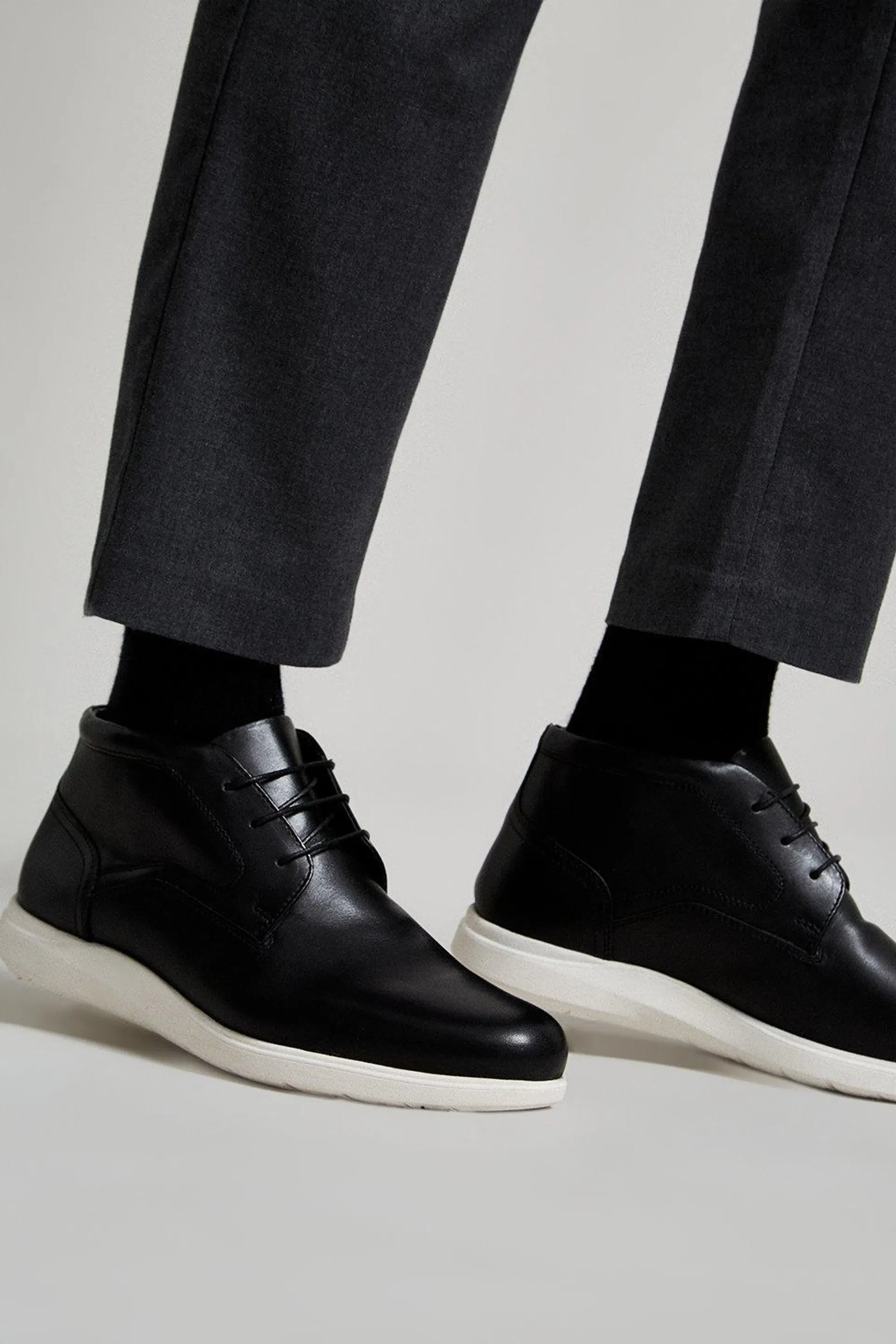 Leather Chukka Boots With Sports Sole
