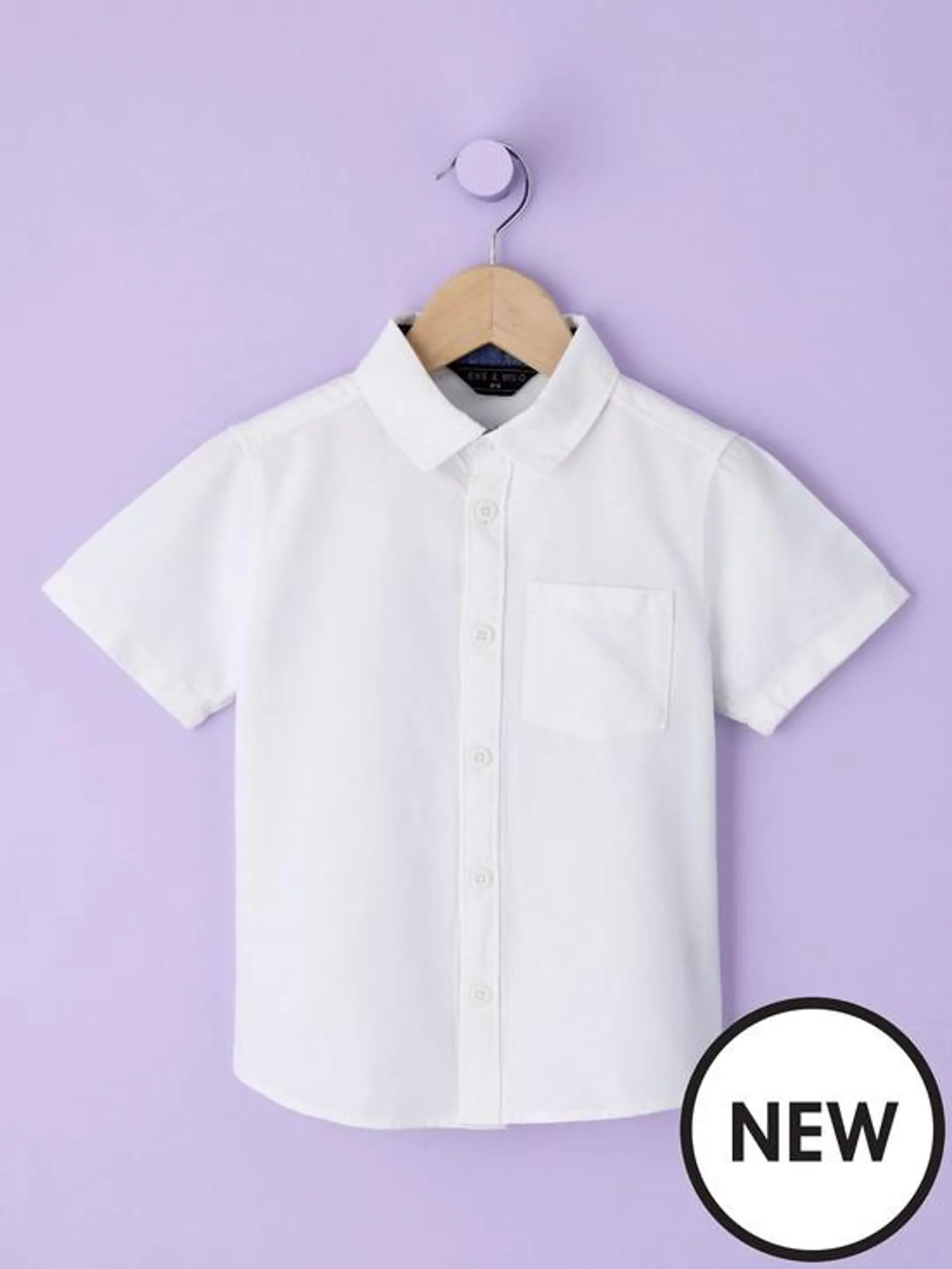 Eve and Milo Boys Short Sleeve White Oxford Shirt