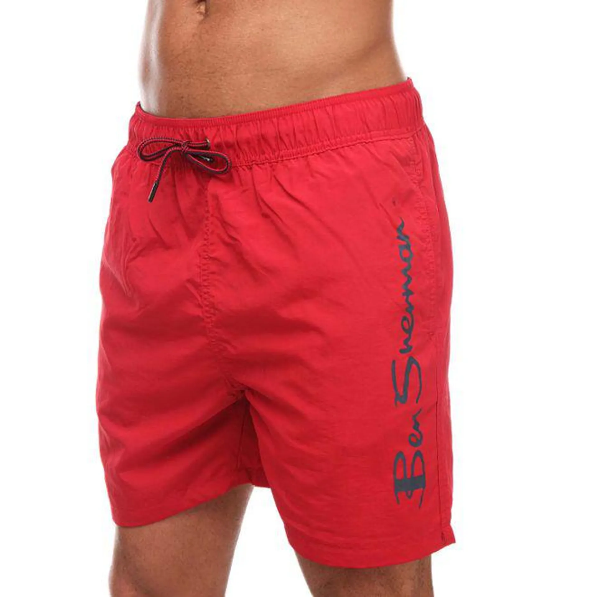 Ben Sherman Mens Boulders Beach Swim Shorts in Red