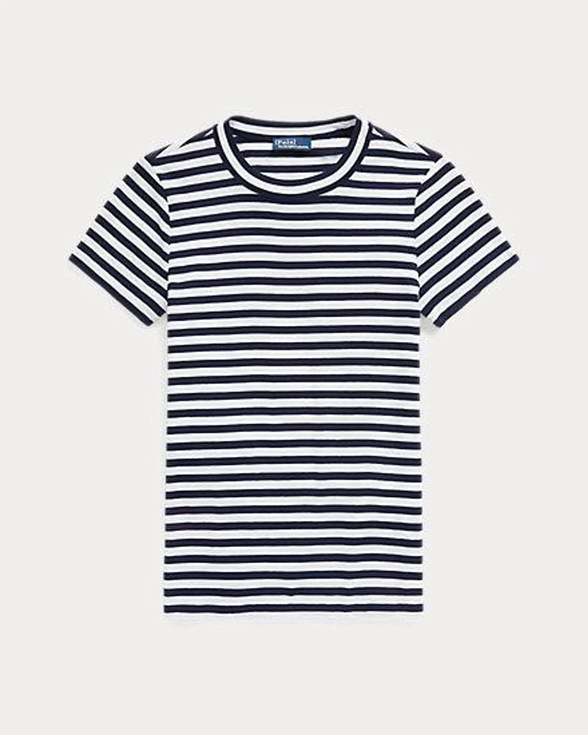 Striped Rib-Knit Cotton Crewneck T-Shirt