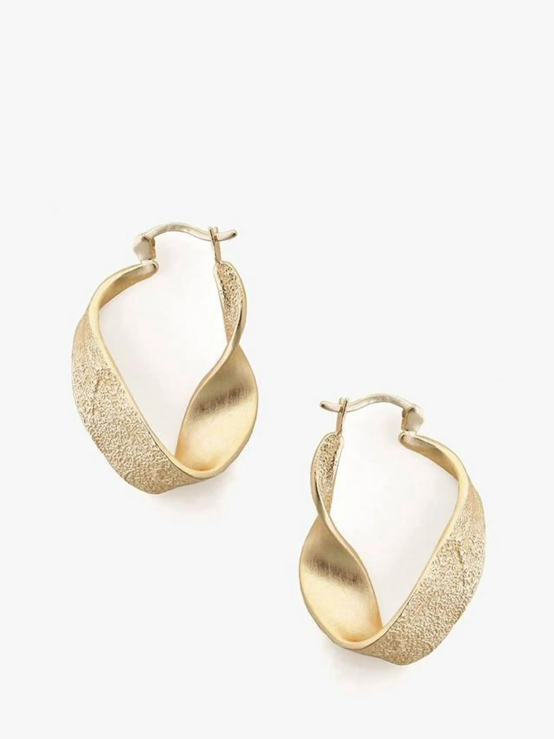 Praise Textured Twist Hoop Earrings