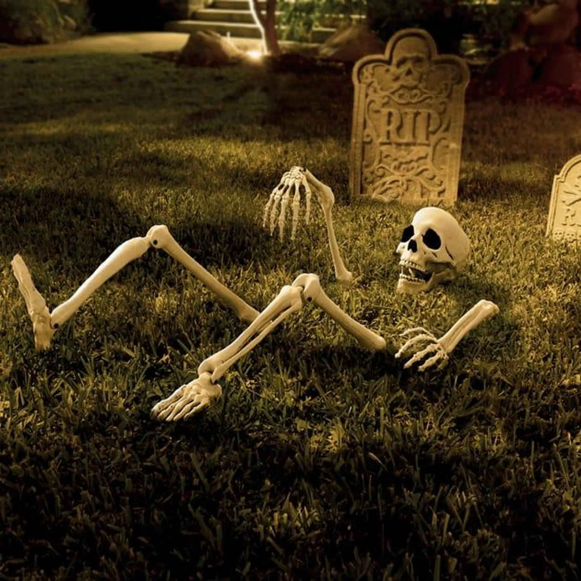 Haunted House Skeleton Bones Garden Stakes Decoration