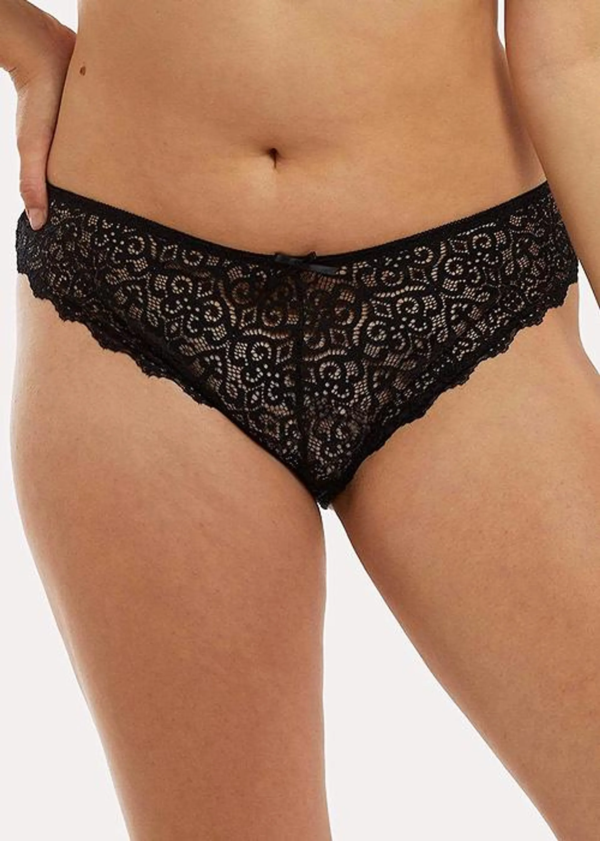 Wolf And Whistle Ariana Black Everyday Lace Brief