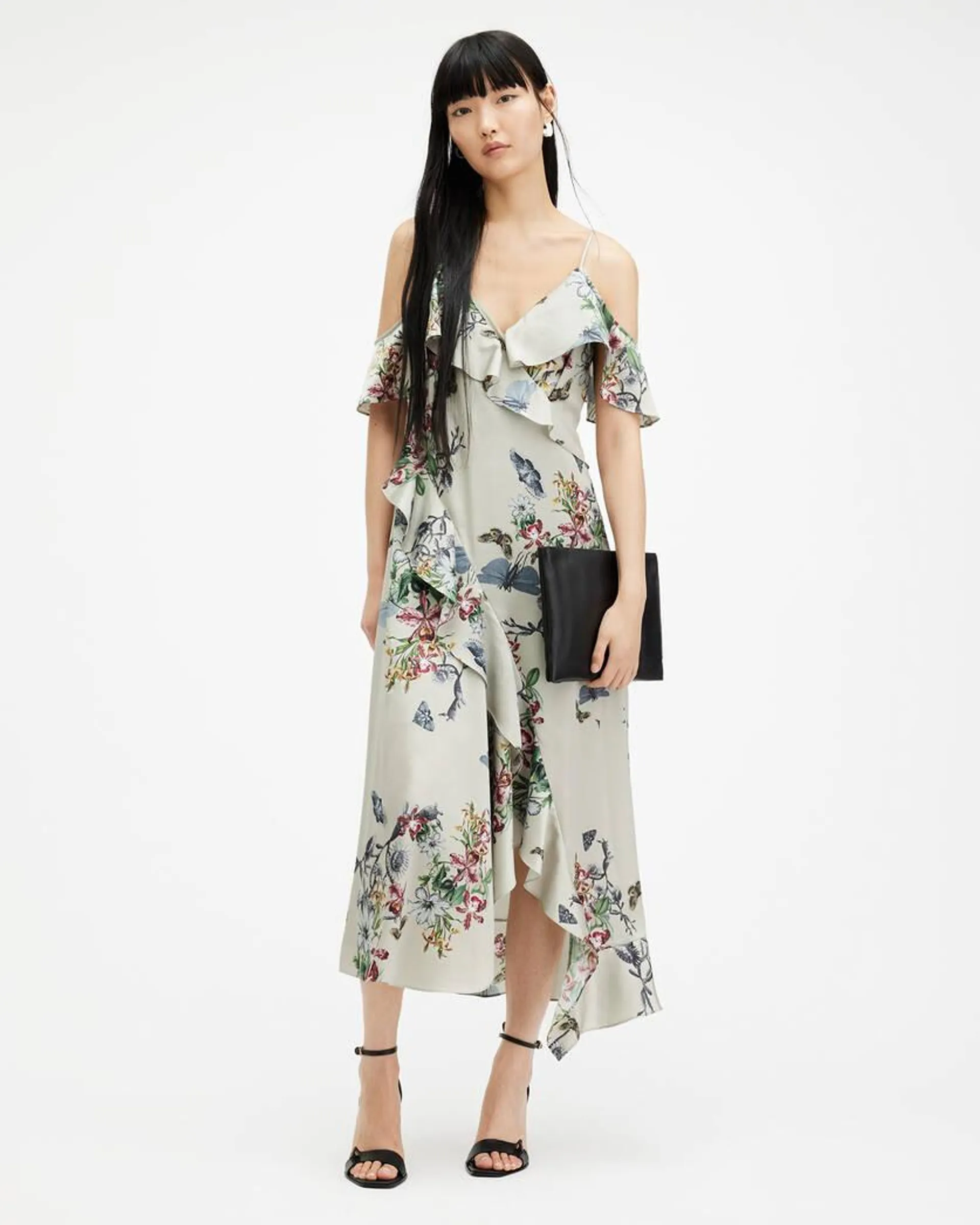 Orion V-Neck Floral Print Midi Dress
