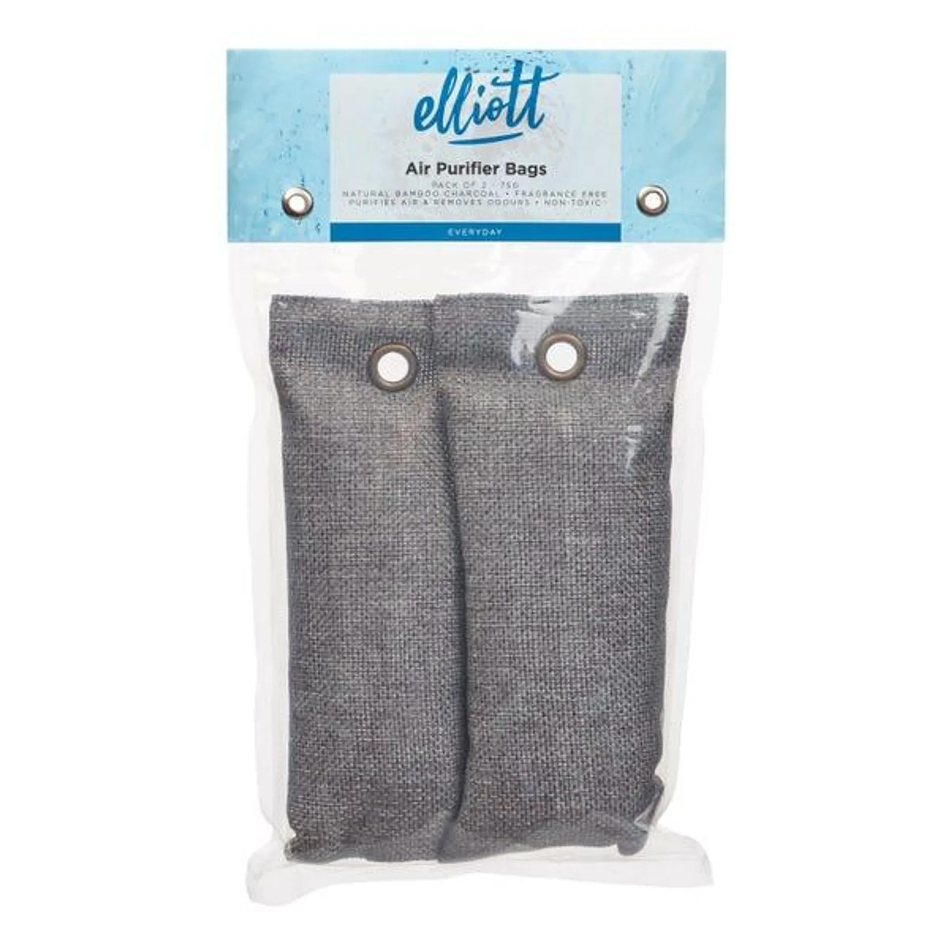 Elliot Pack of 2 Grey Bamboo Charcoal Air Purifier Bags