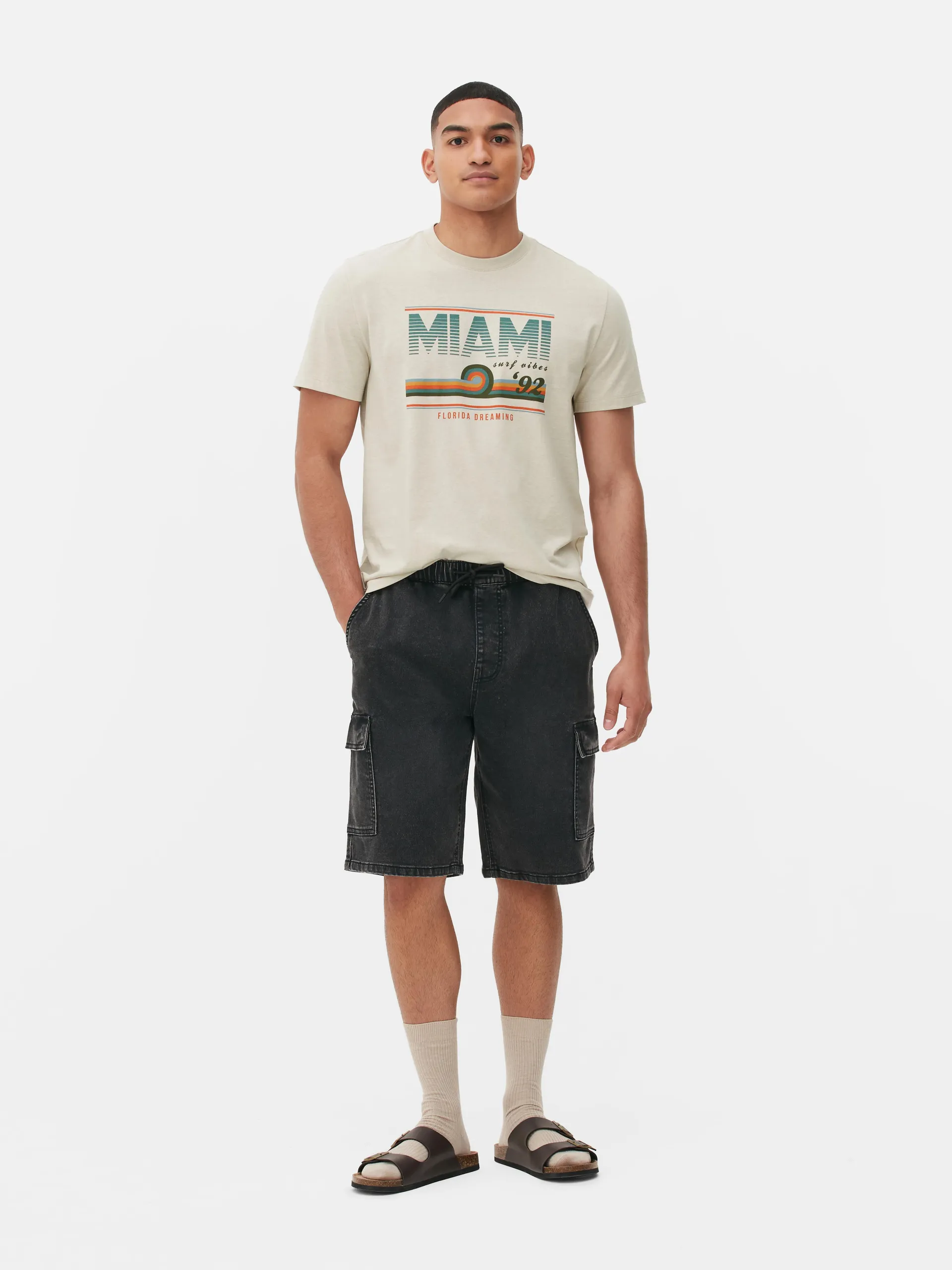 Camiseta con estampado gráfico retro de Miami