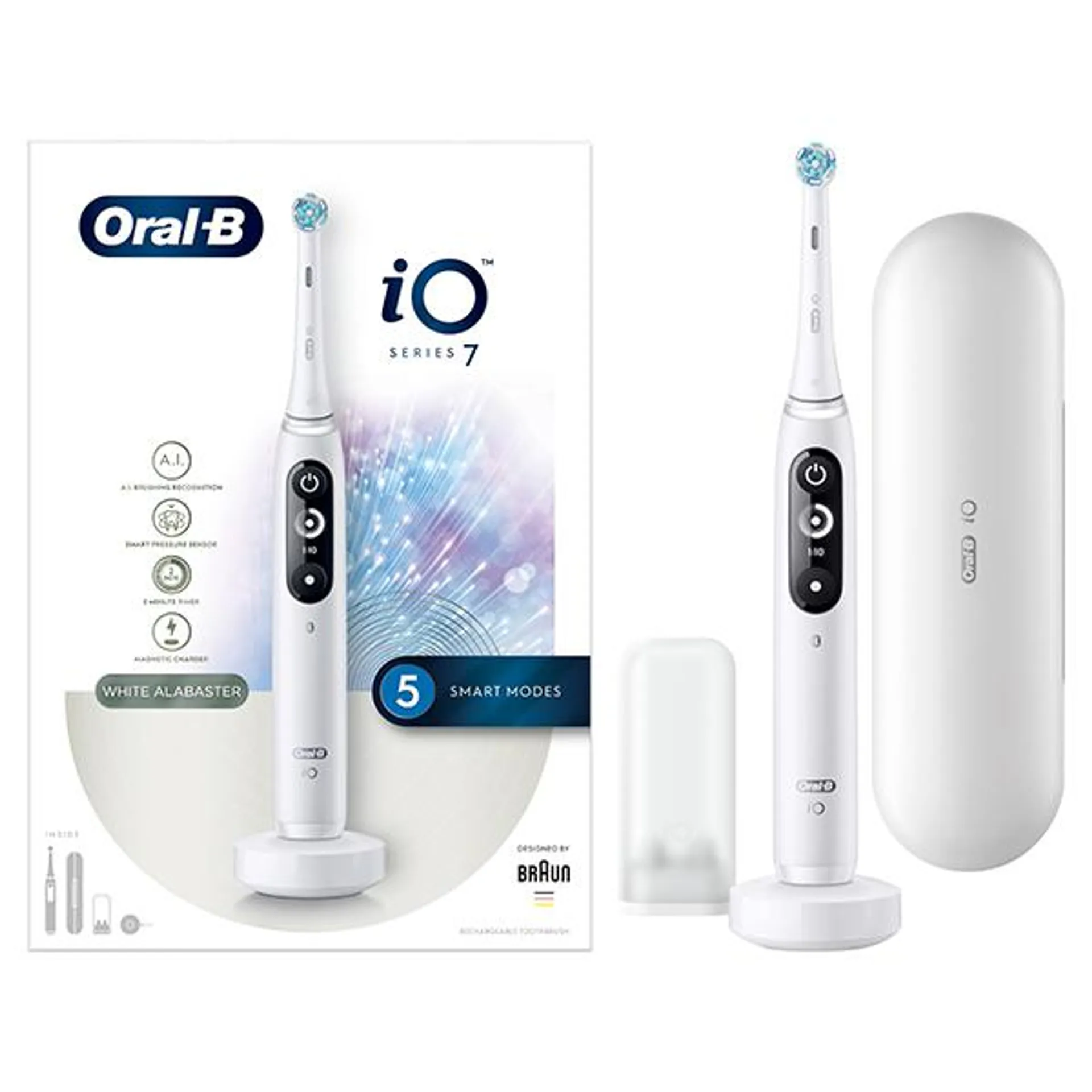 Oral-B iO7 White Alabaster Ultimate Clean Electric Toothbrush