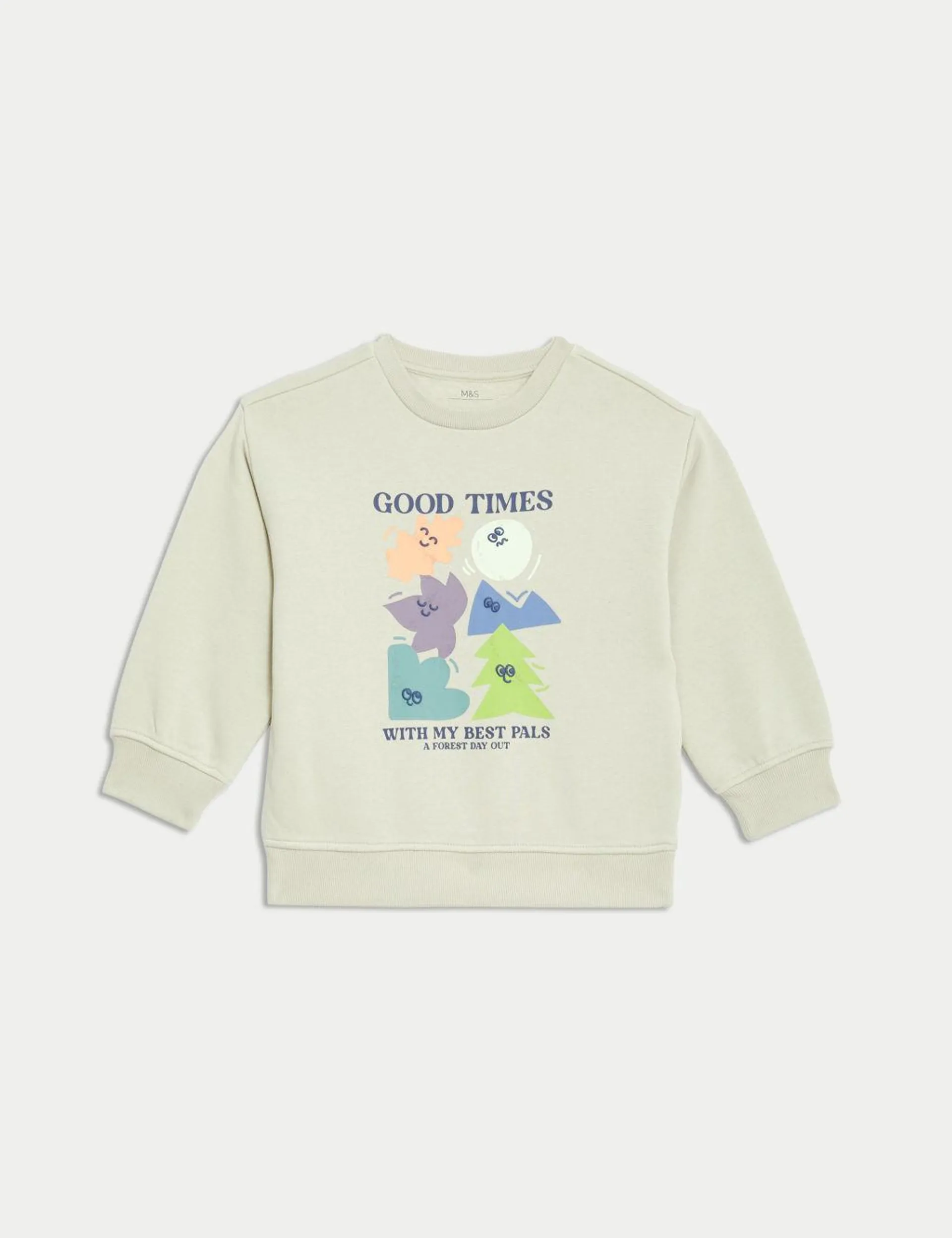 Cotton Rich Good Times Slogan Sweatshirt (2-8 Yrs)