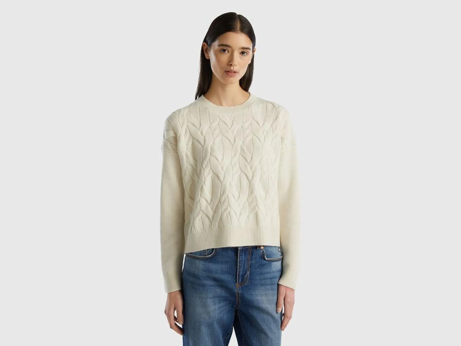 Knit sweater in pure cashmere