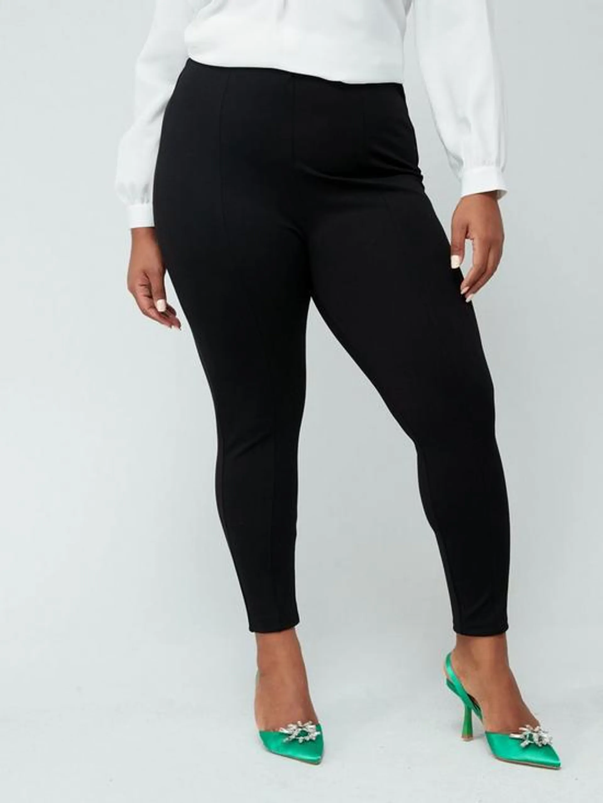 V by Very Curve Front Seam Legging - Black