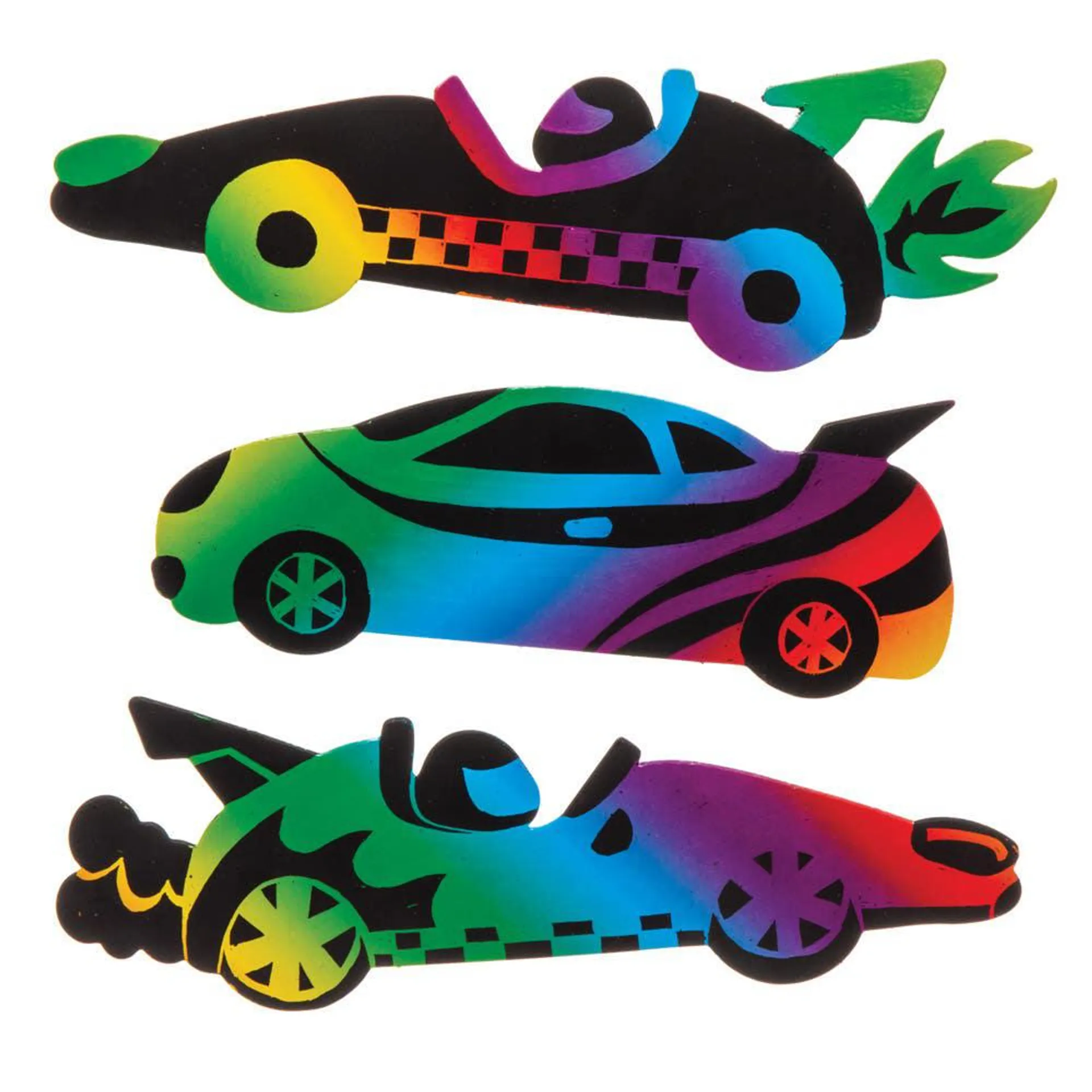 Racing Car Scratch Art Magnets