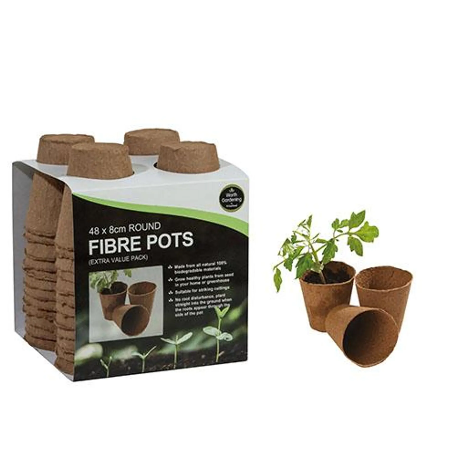 Round Fibre Pots x 48 8cm