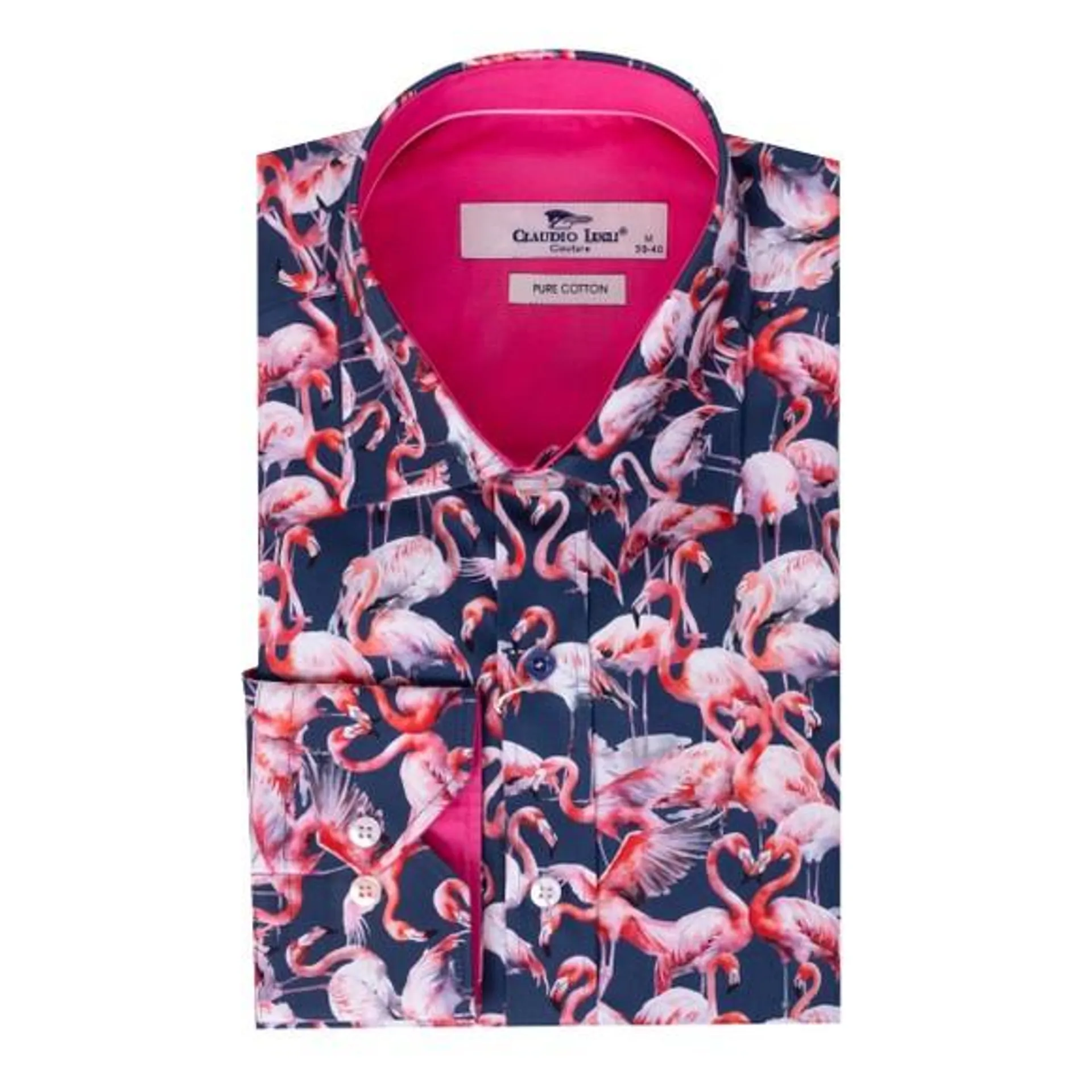 Mens Blue Allover Flamingo Print