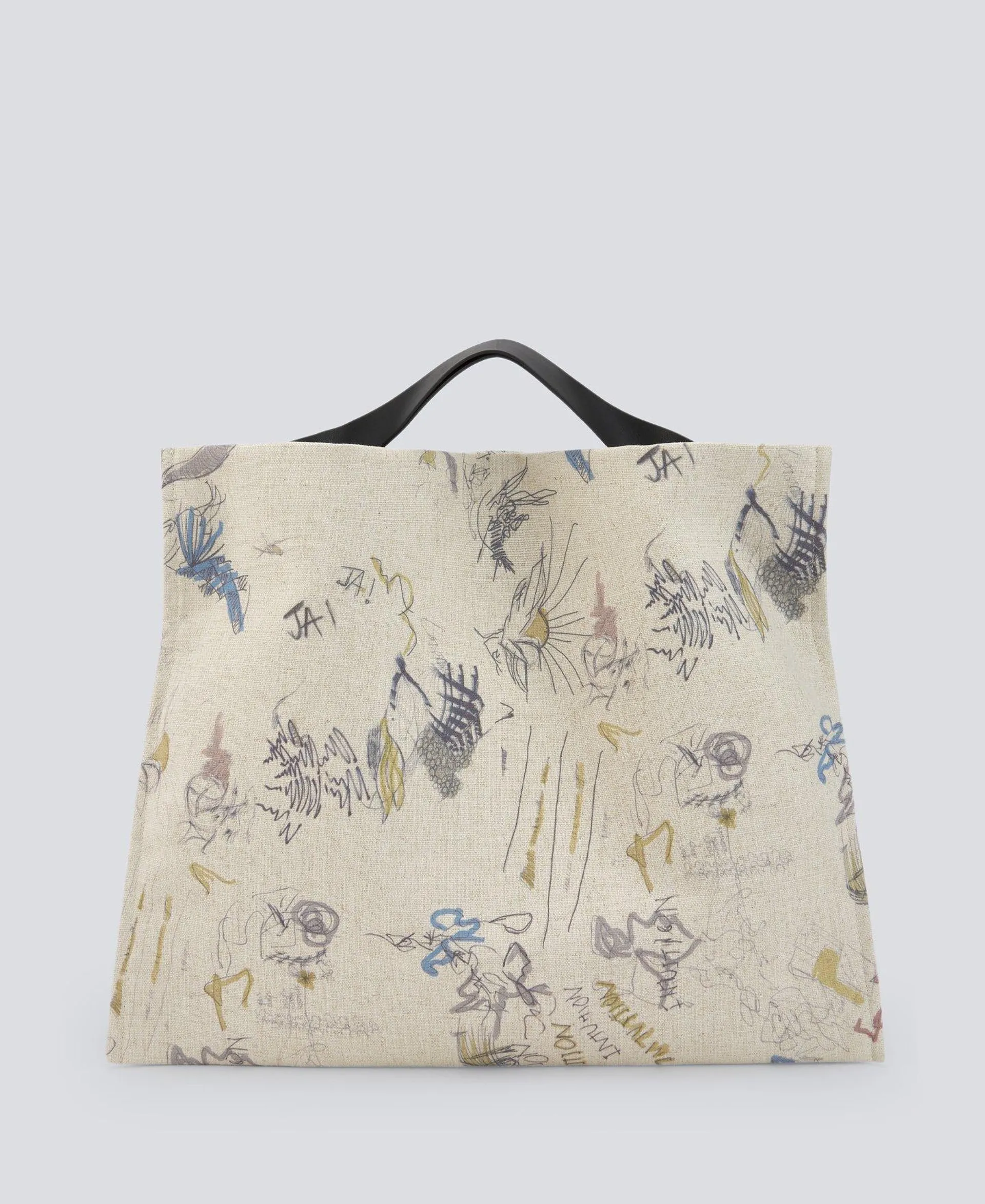 Large printed shopper bag woman