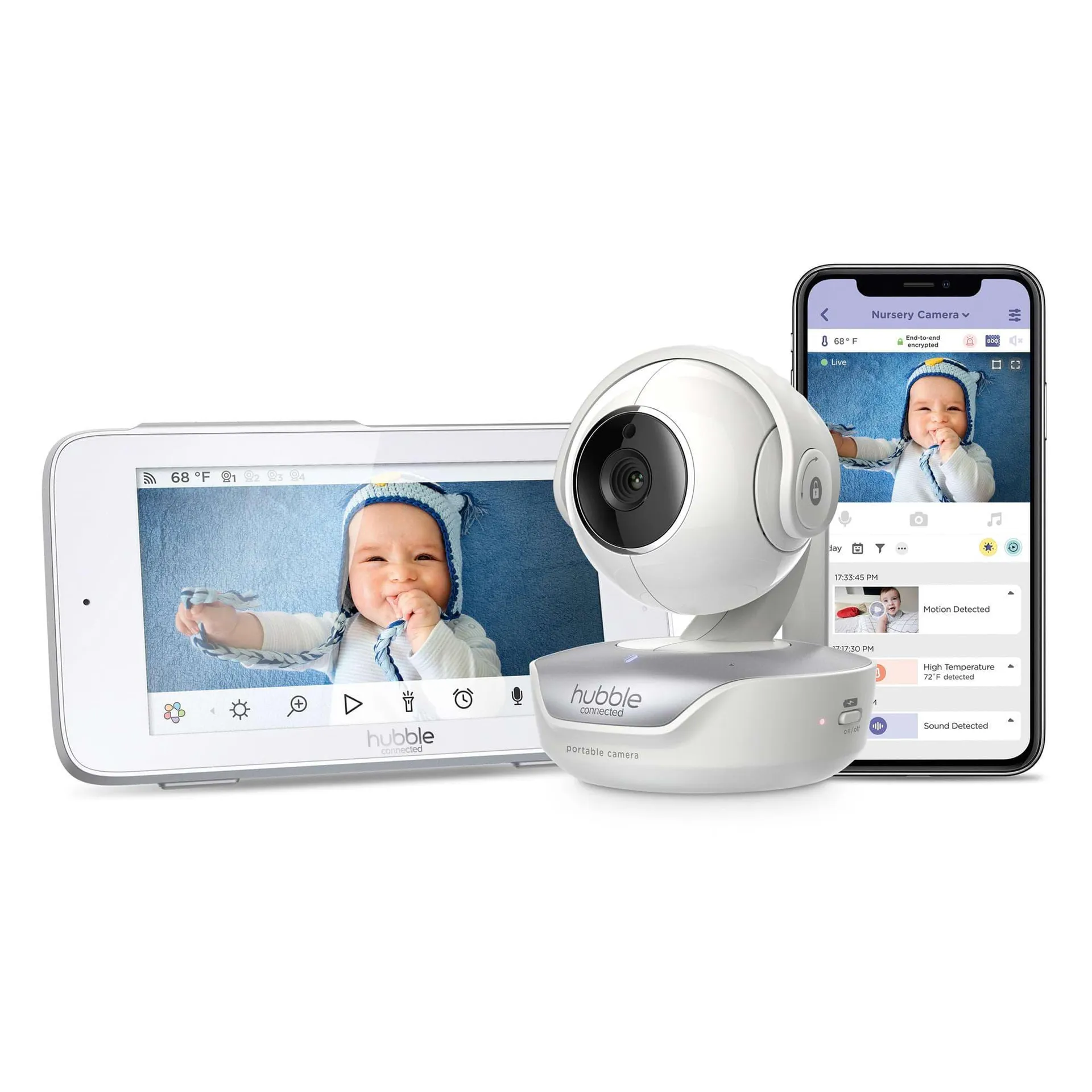 Hubble Nursery Pal Deluxe 5 Baby Monitor in White