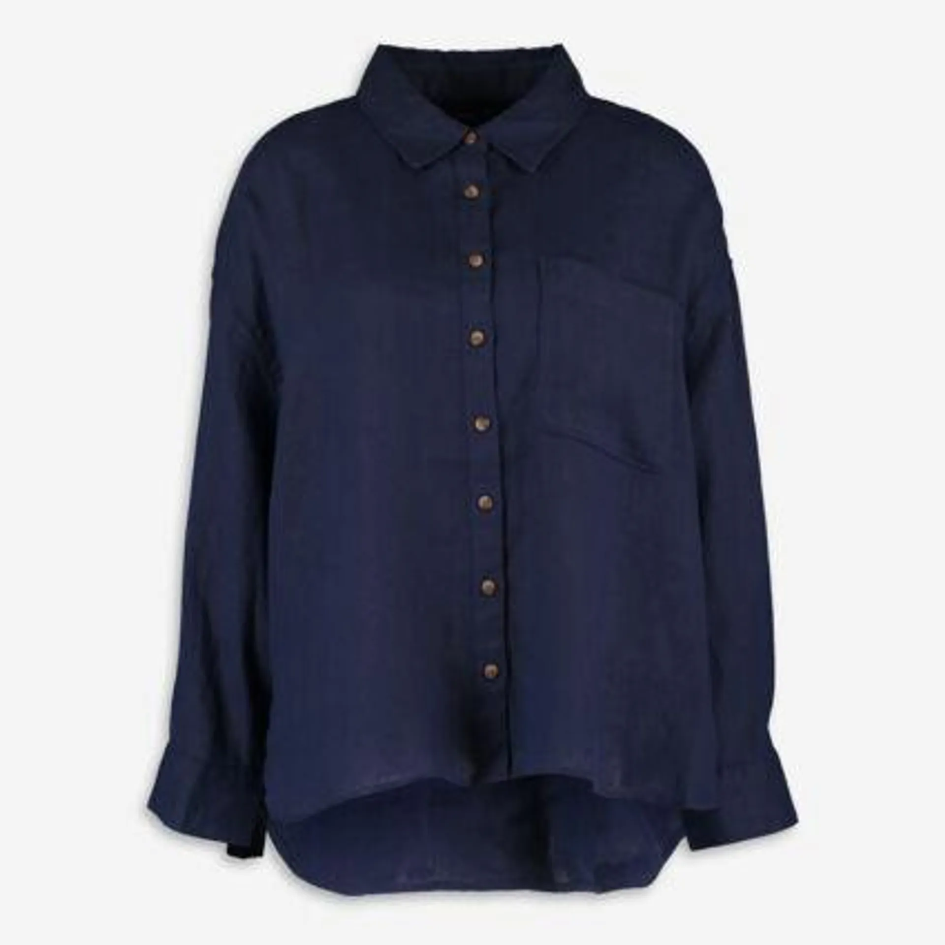 Navy Linen Blouse