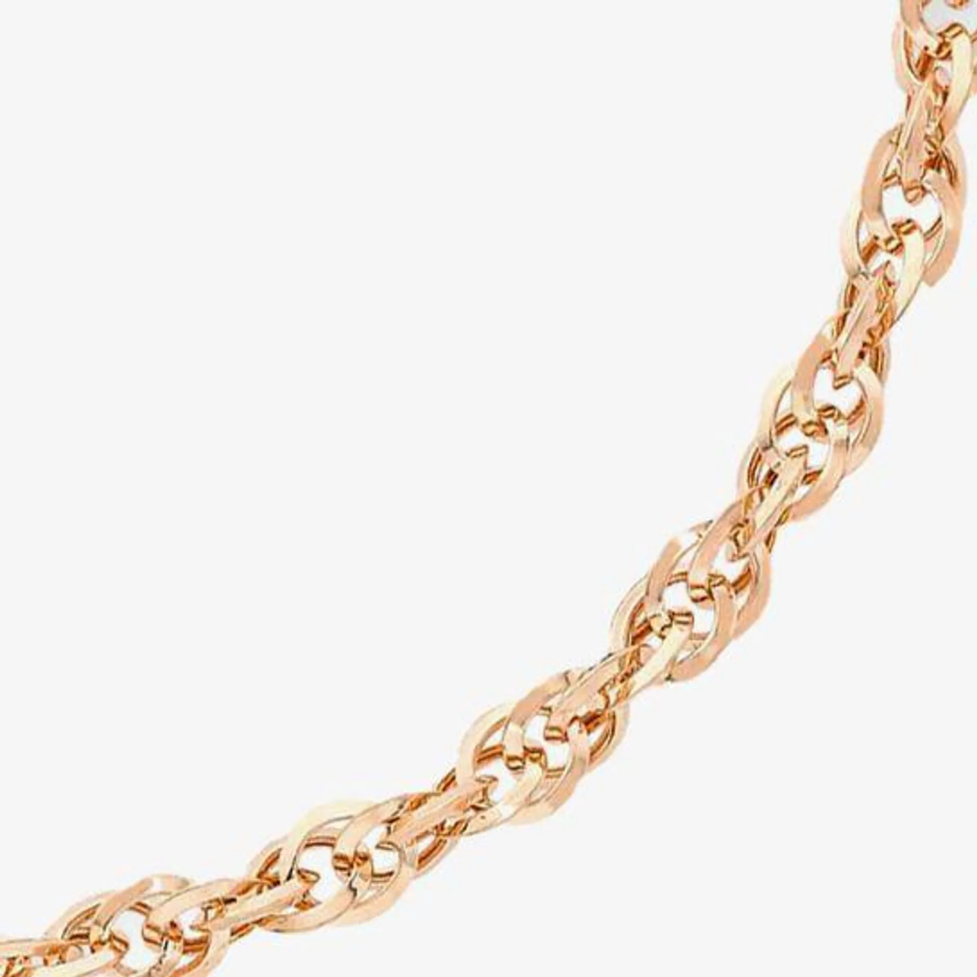 9ct Rose Gold 3.1mm Diamond Cut Prince Of Wales 20 Inch Chain 5.19.4325