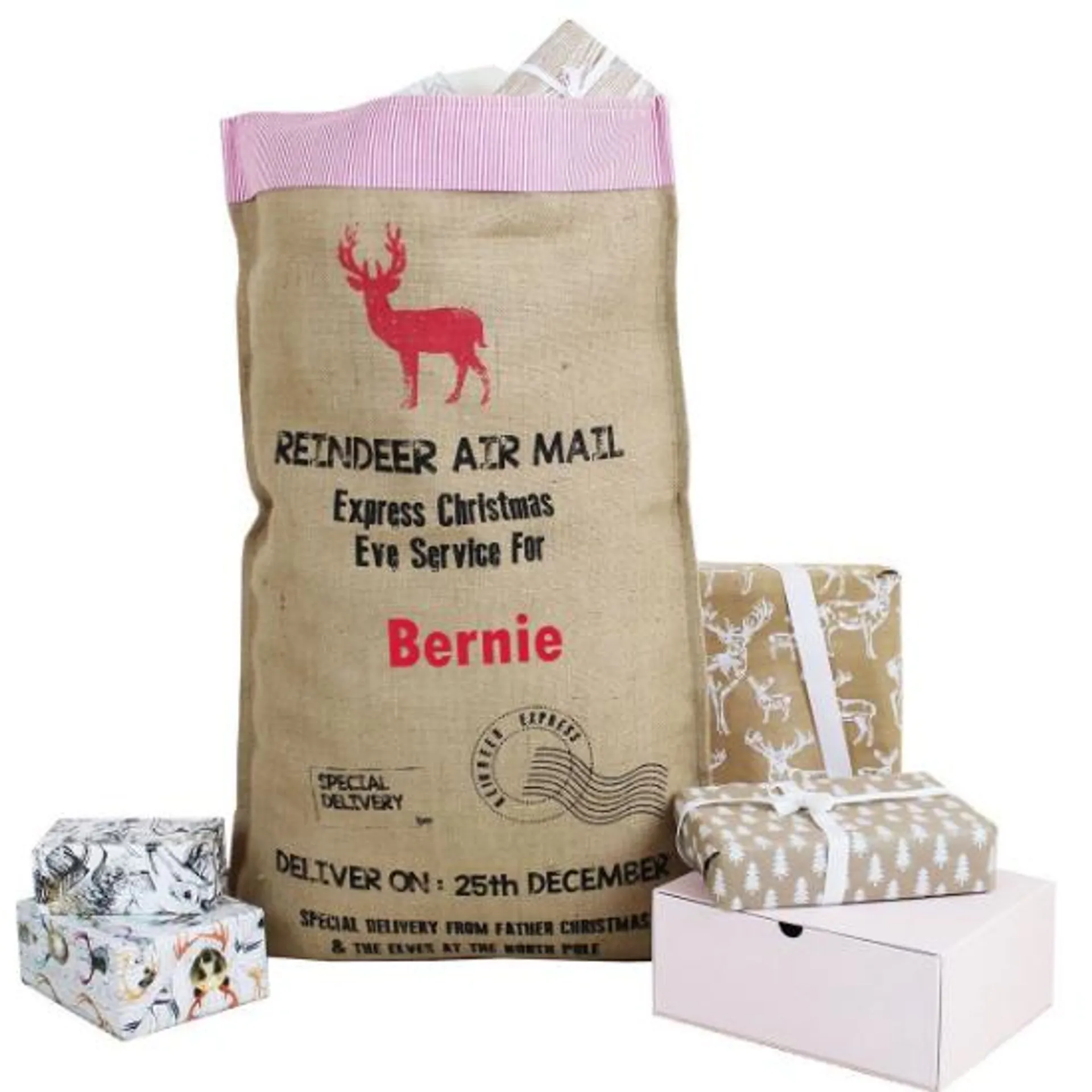 Personalised Hessian Christmas Sack