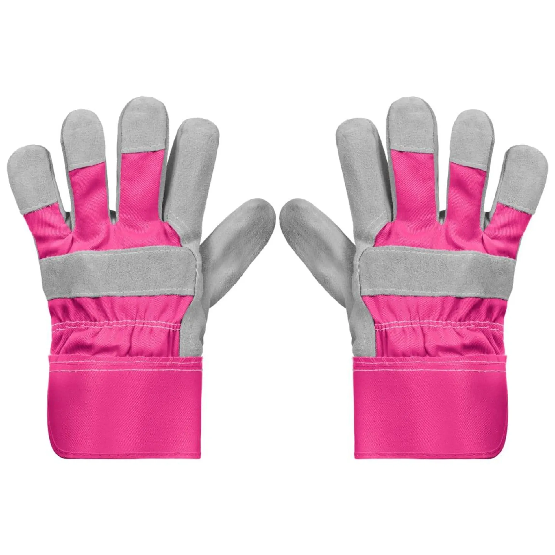 Rolson Heavy Duty Suede Gardening Gloves - Medium - Pink