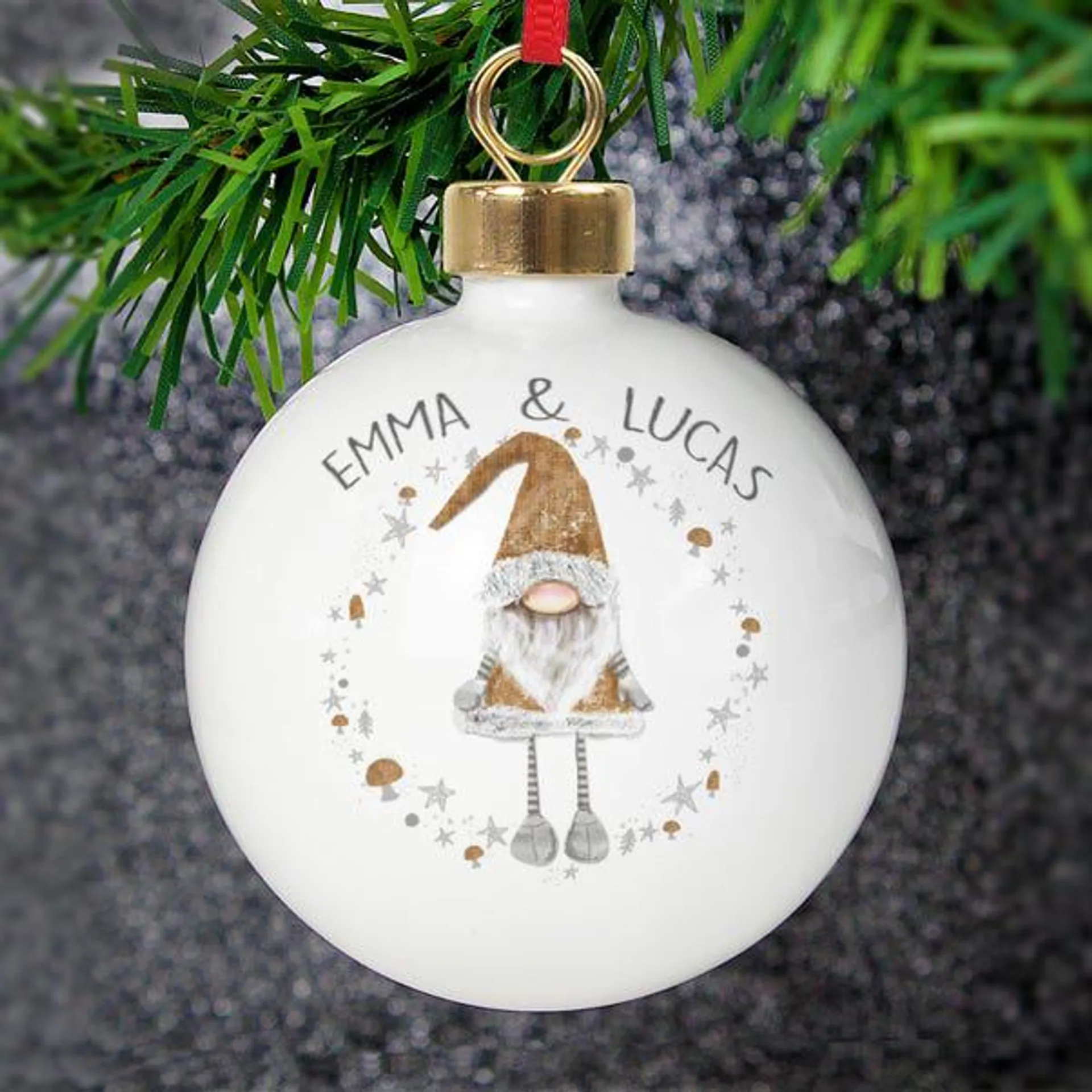 Personalised Christmas Gnome Bauble