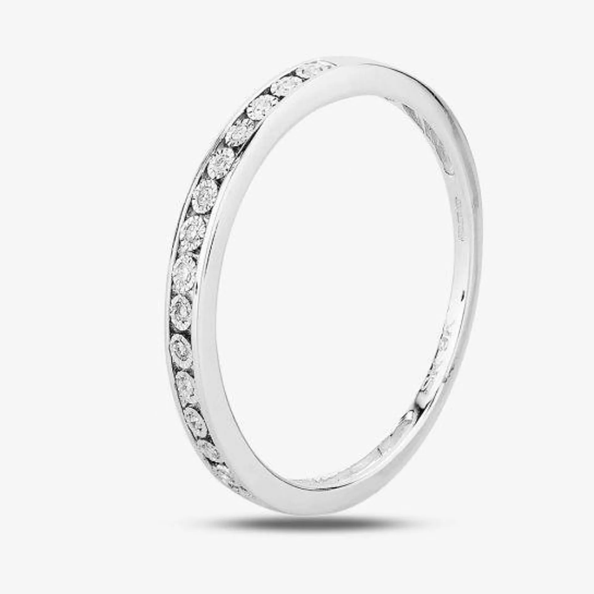 9ct White Gold 0.05ct Diamond Half Eternity Ring THR23311-05